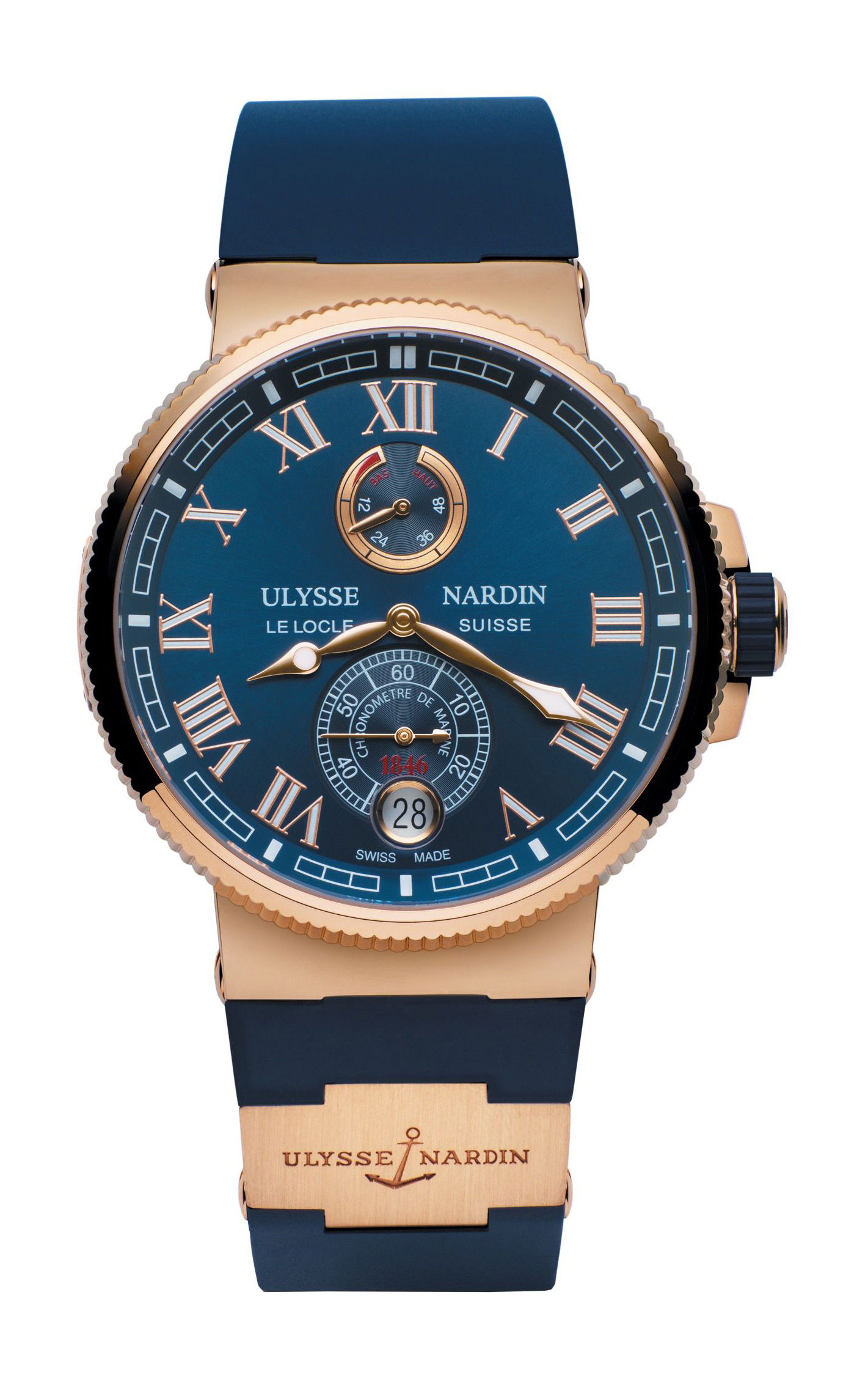 Ulysse Nardin Marine Chronometer luxury timepiece - detailed view