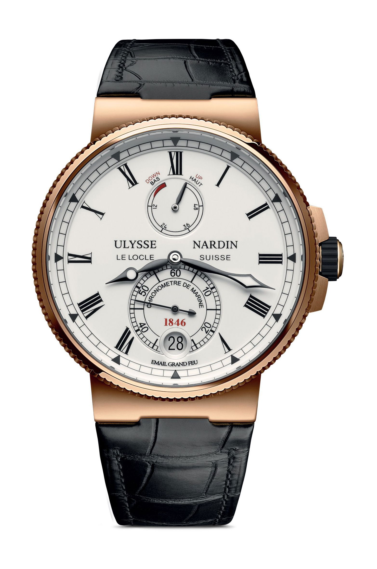 Ulysse Nardin Marine Chronometer luxury timepiece - detailed view