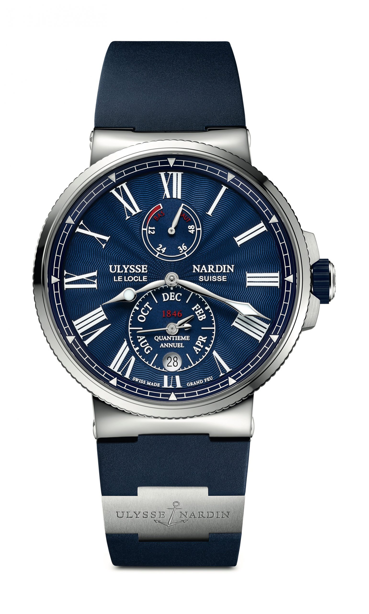 Ulysse Nardin Marine Chronometer Annual Calendar 43mm luxury timepiece - detailed view