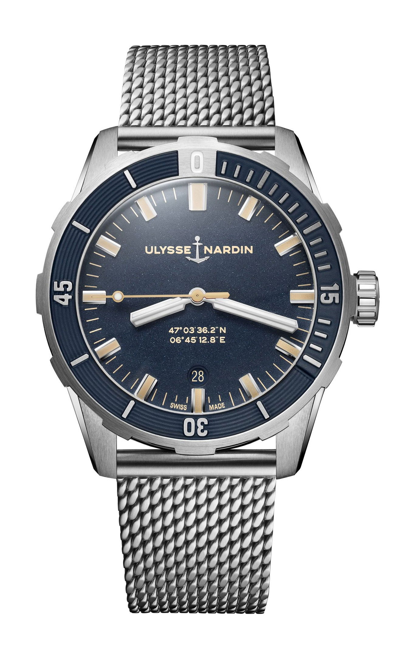 Ulysse Nardin Marine Diver luxury timepiece - detailed view
