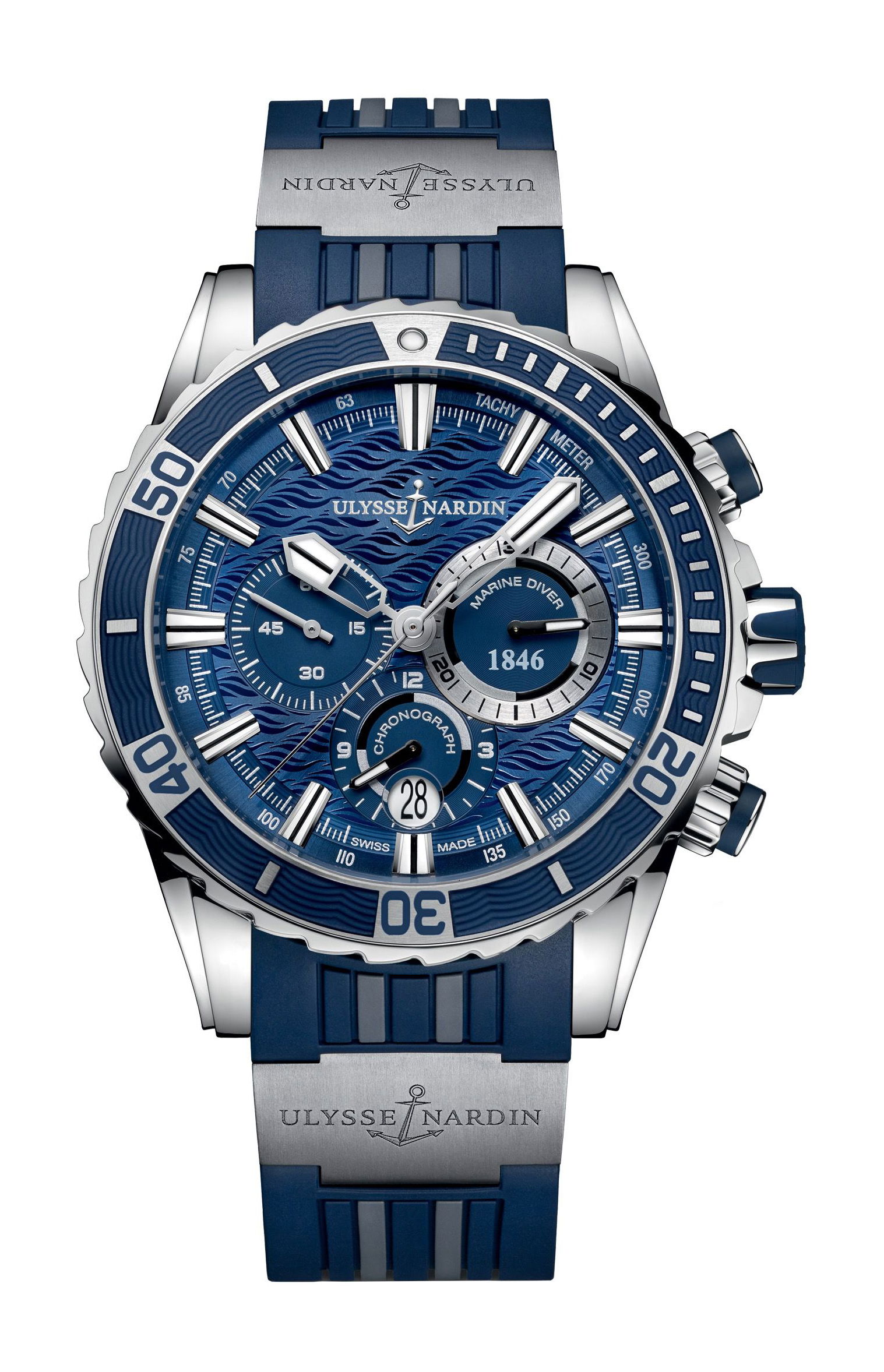 Ulysse Nardin Marine Diver Chronograph luxury timepiece - detailed view