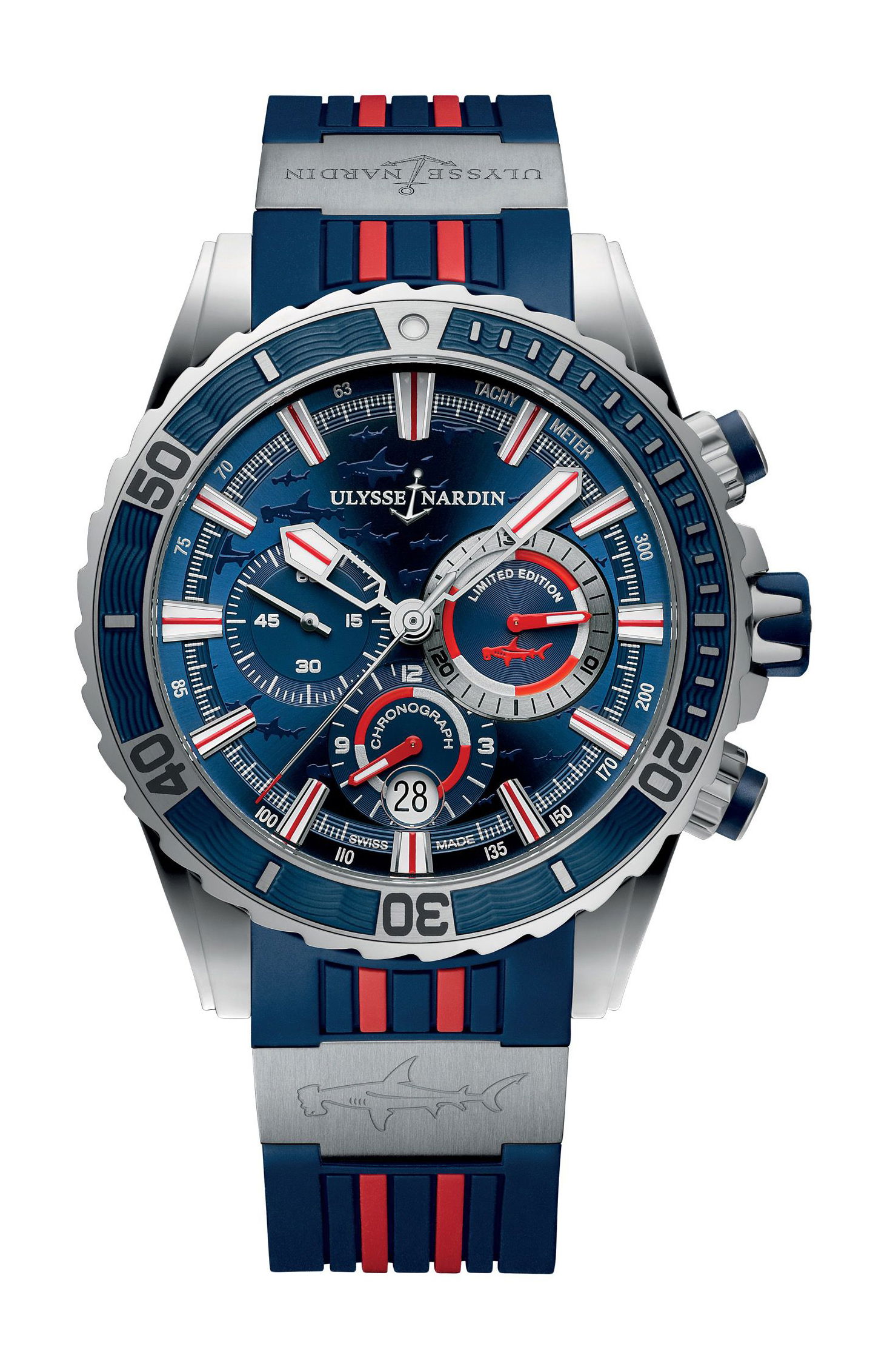 Ulysse Nardin Marine Diver Chronograph luxury timepiece - detailed view