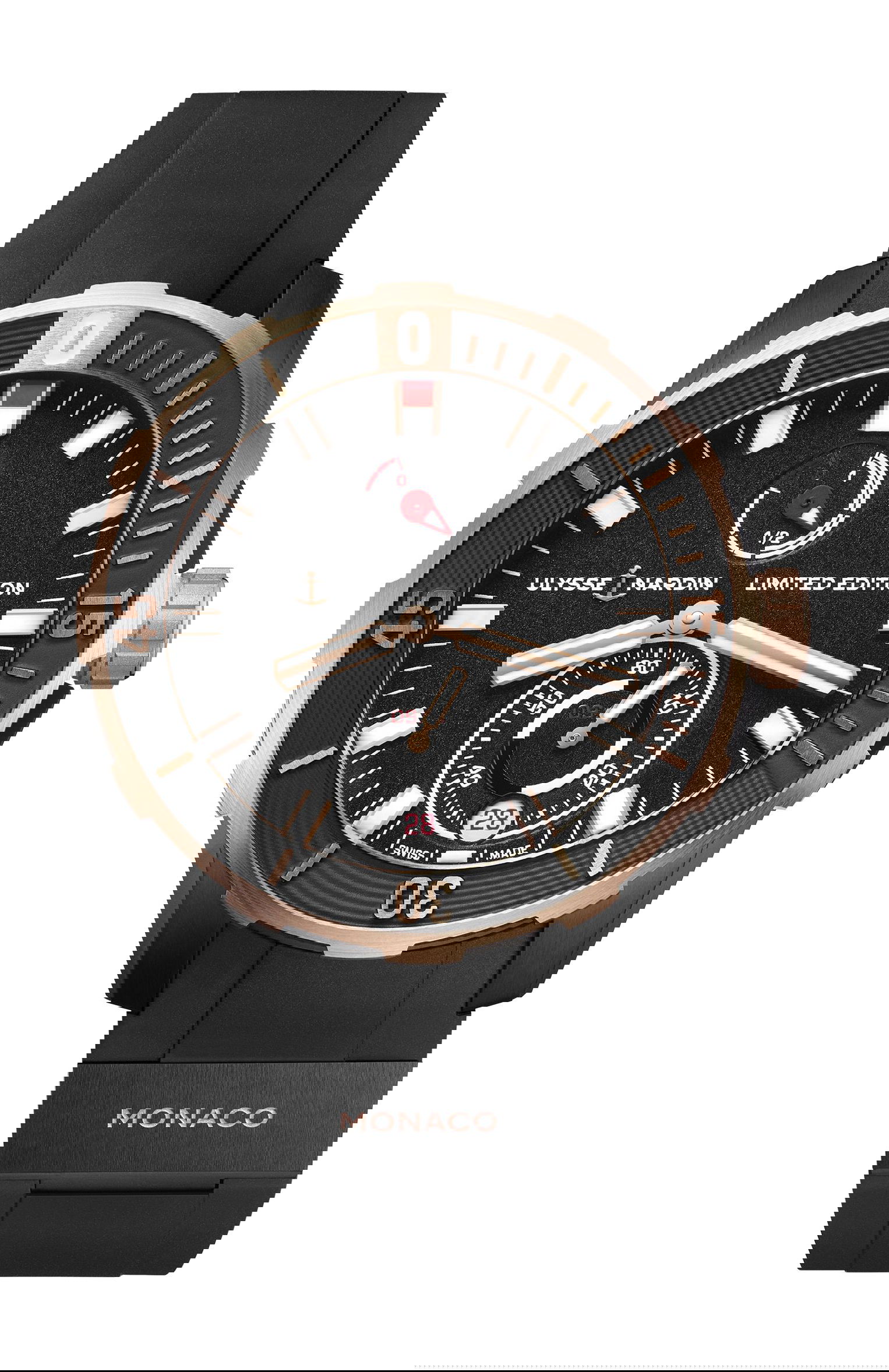 Ulysse Nardin Marine Diver Chronometer Black Moon luxury timepiece - detailed view