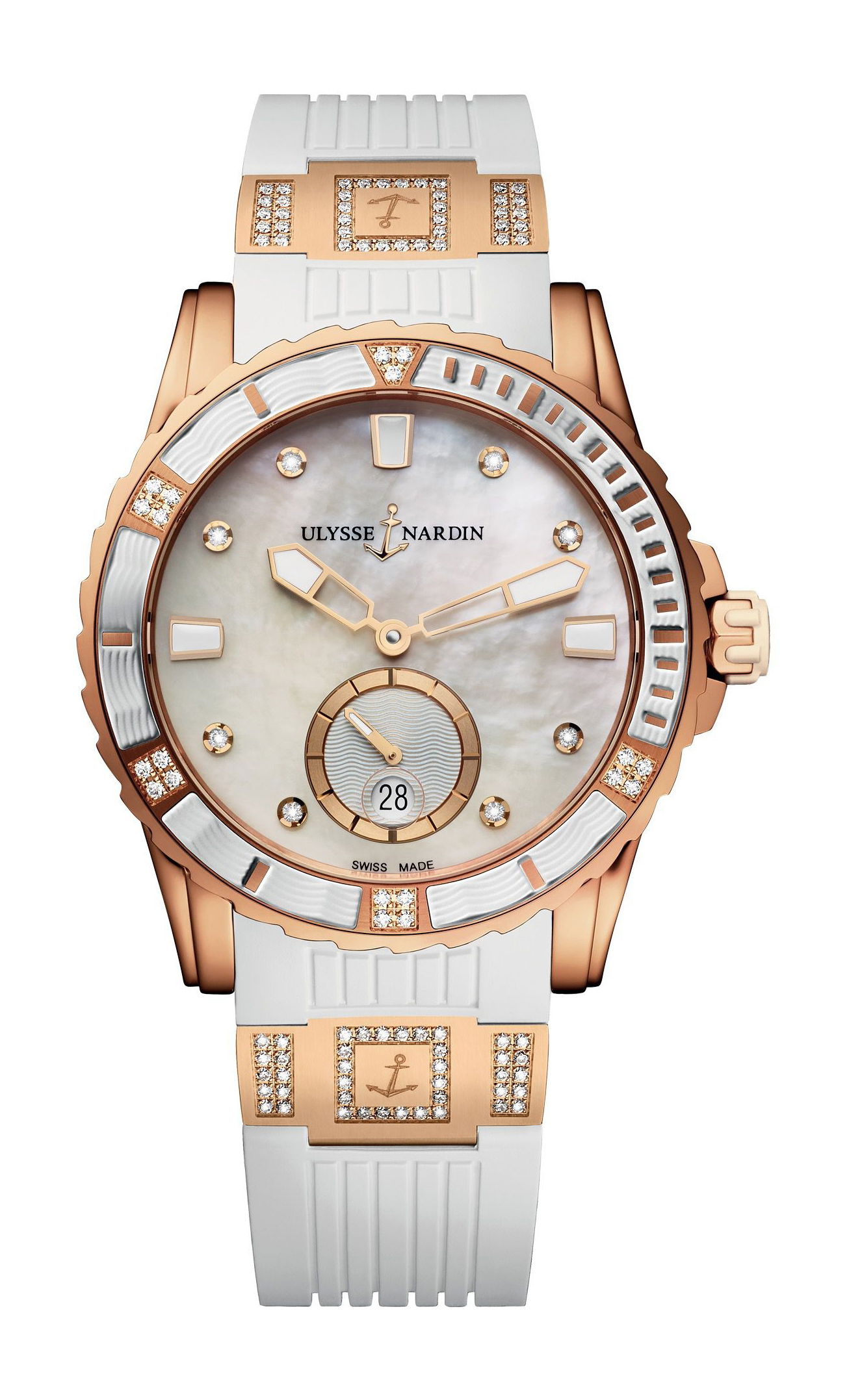 Ulysse Nardin Marine Diver Lady Diver luxury timepiece - detailed view