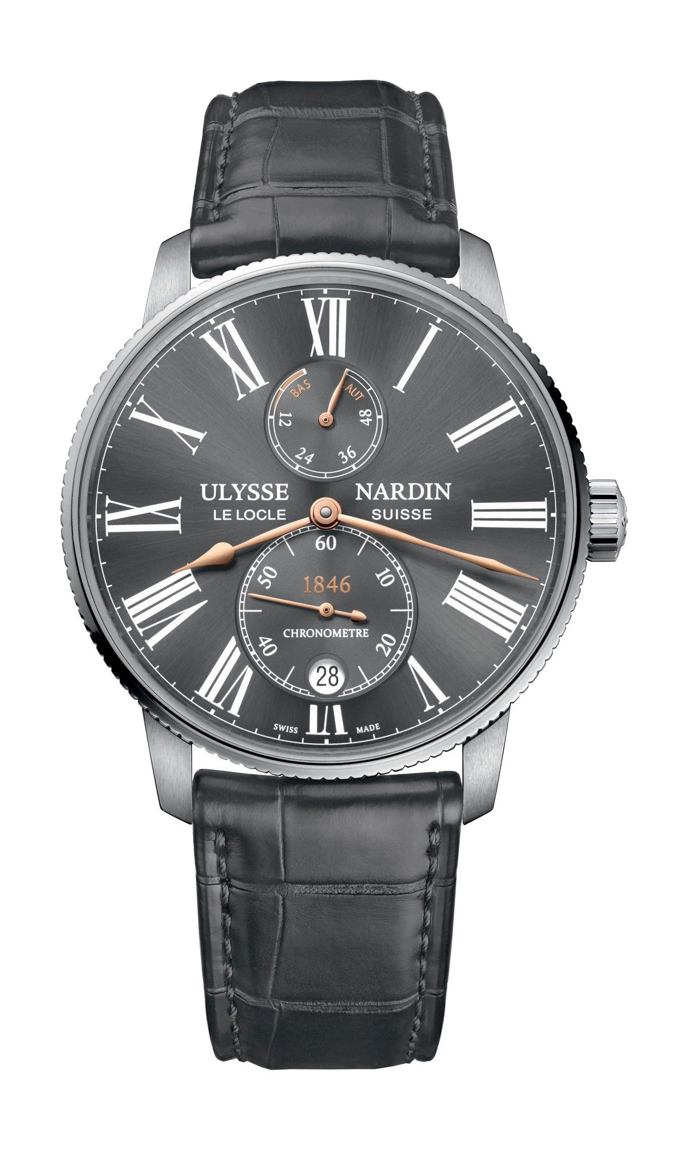 Ulysse Nardin Marine Torpilleur luxury timepiece - detailed view
