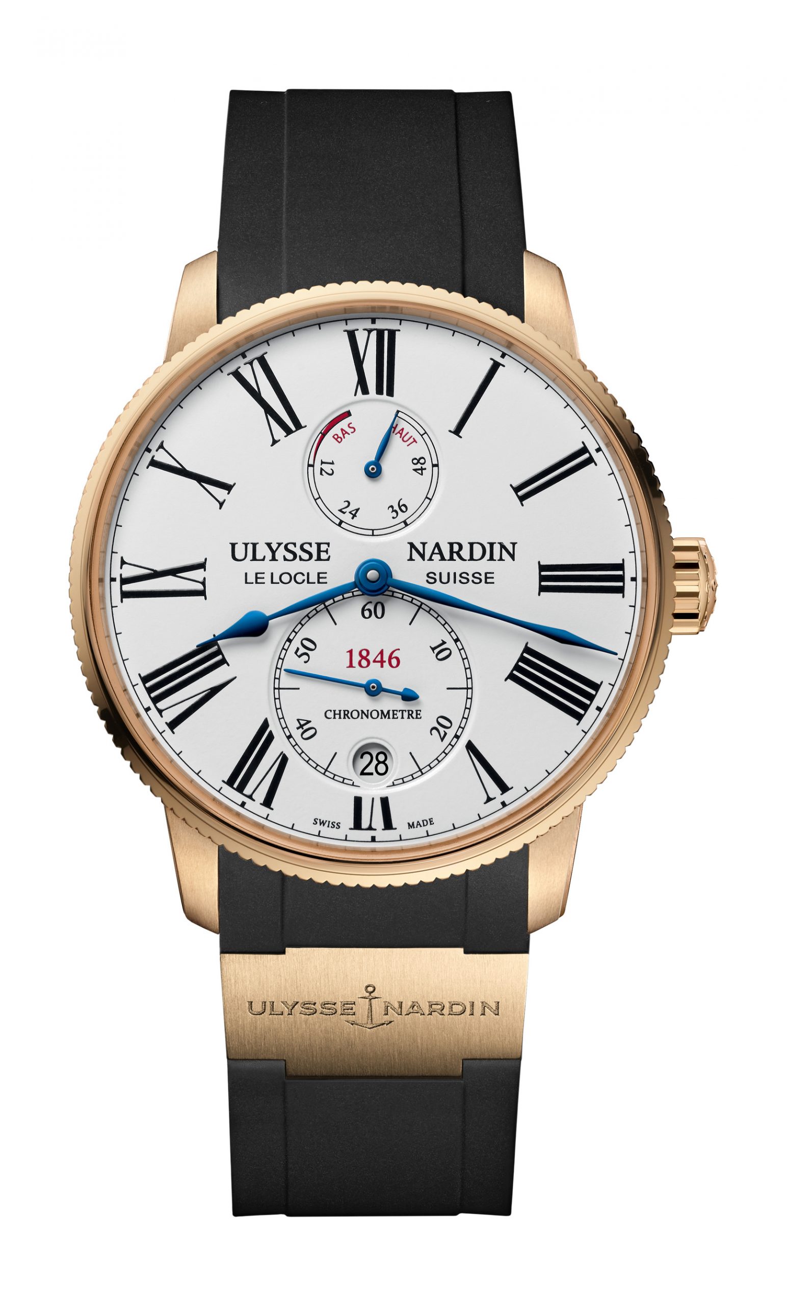 Ulysse Nardin Marine Torpilleur 42mm luxury timepiece - detailed view