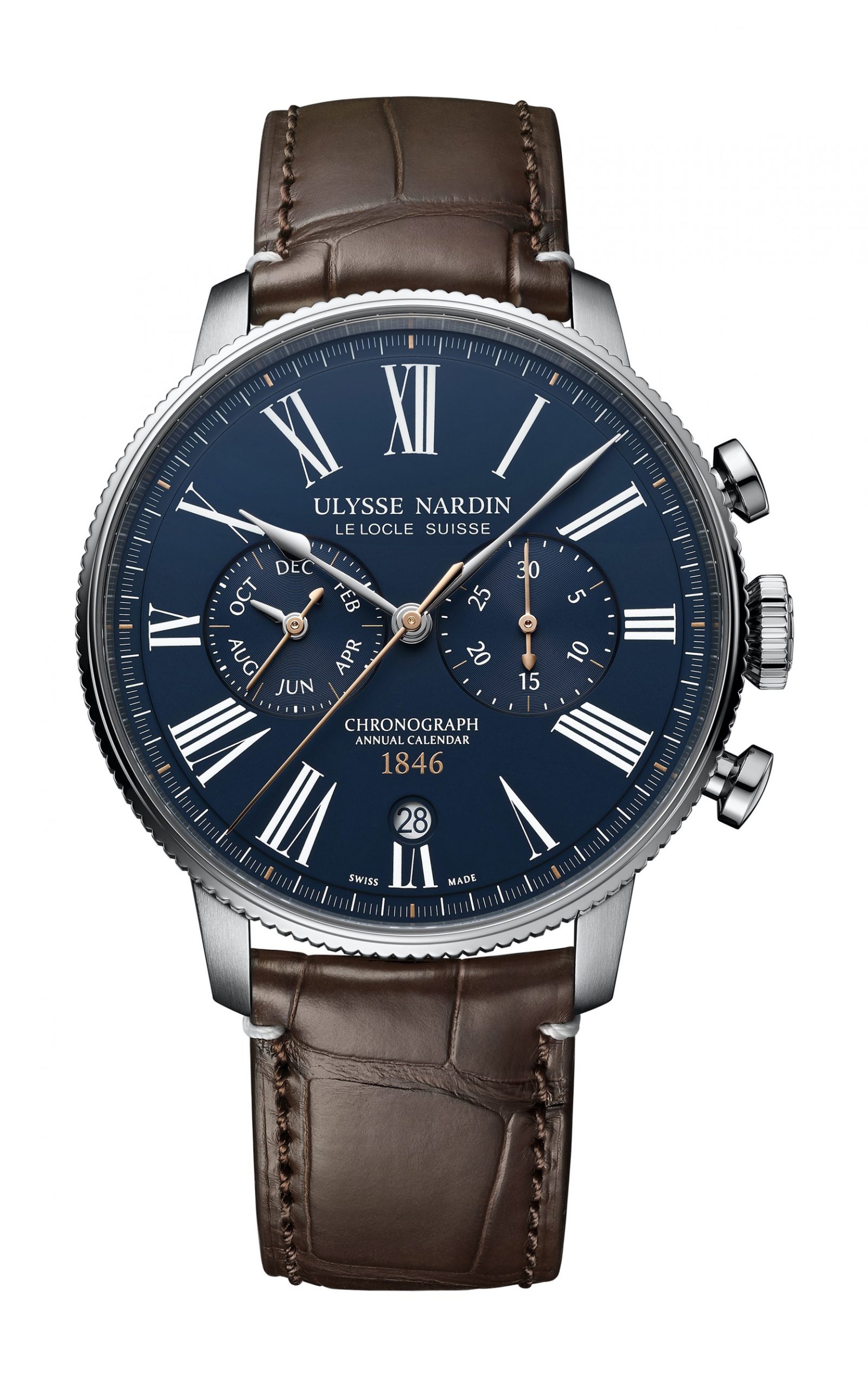 Ulysse Nardin Marine Torpilleur Annual Chronograph luxury timepiece - detailed view