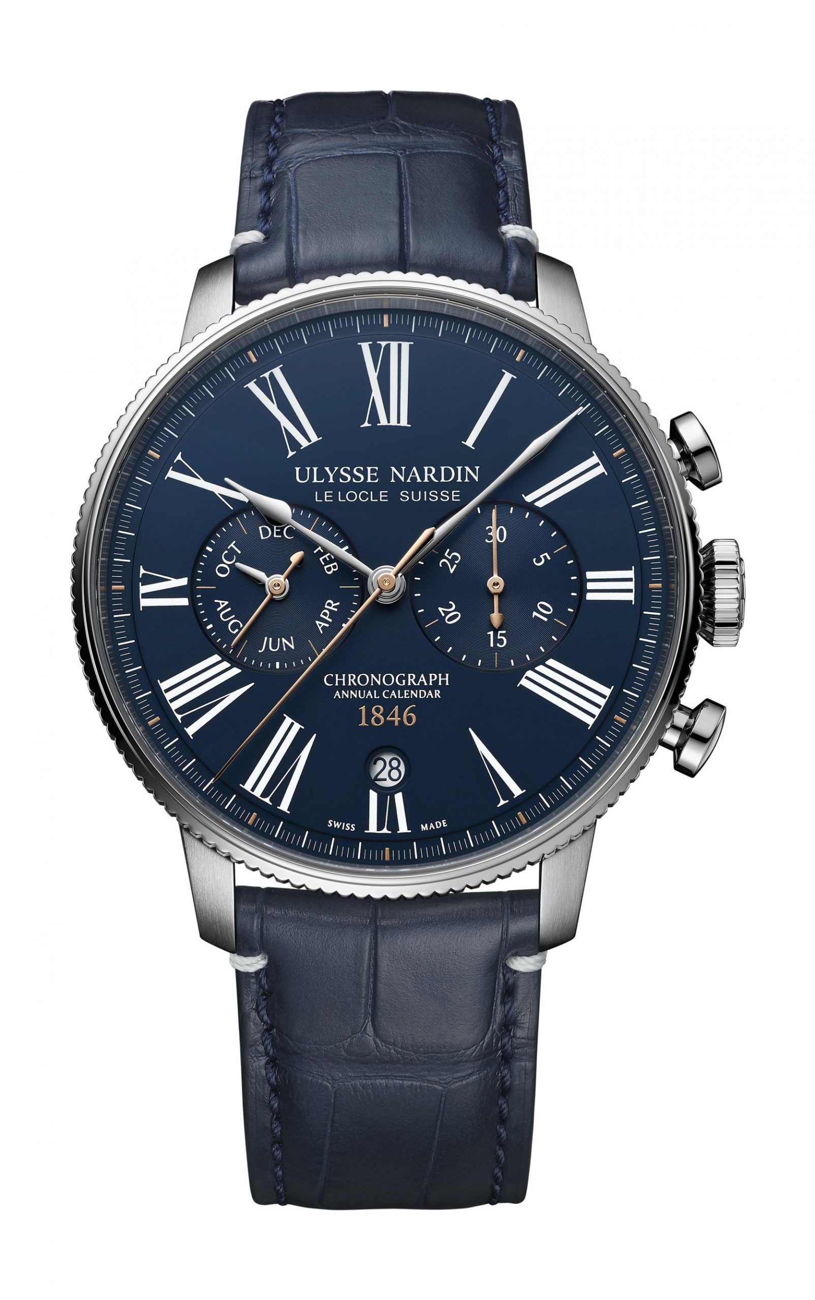 Ulysse Nardin Marine Torpilleur Annual Chronograph luxury timepiece - detailed view
