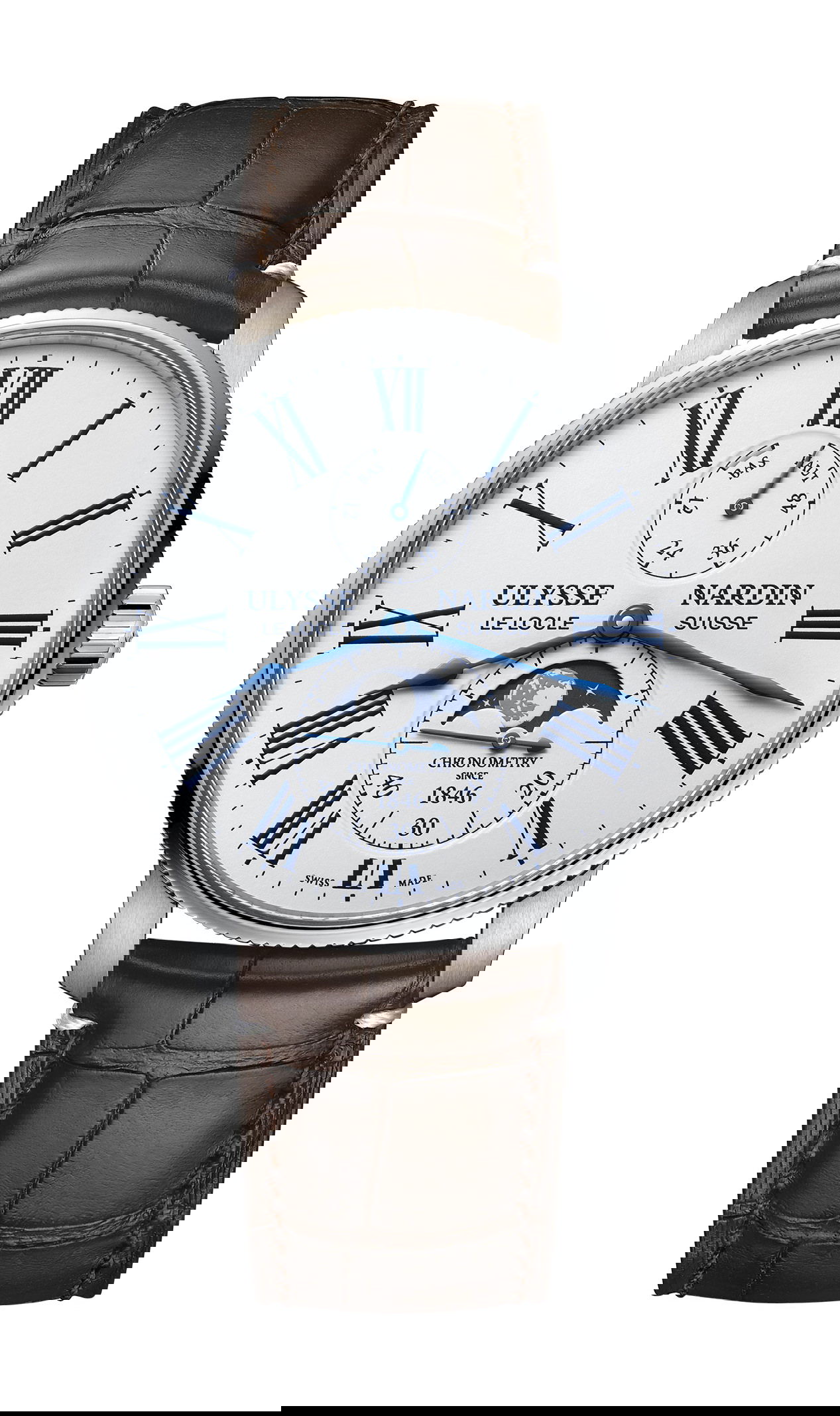 Ulysse Nardin Marine Torpilleur Moonphase luxury timepiece - detailed view