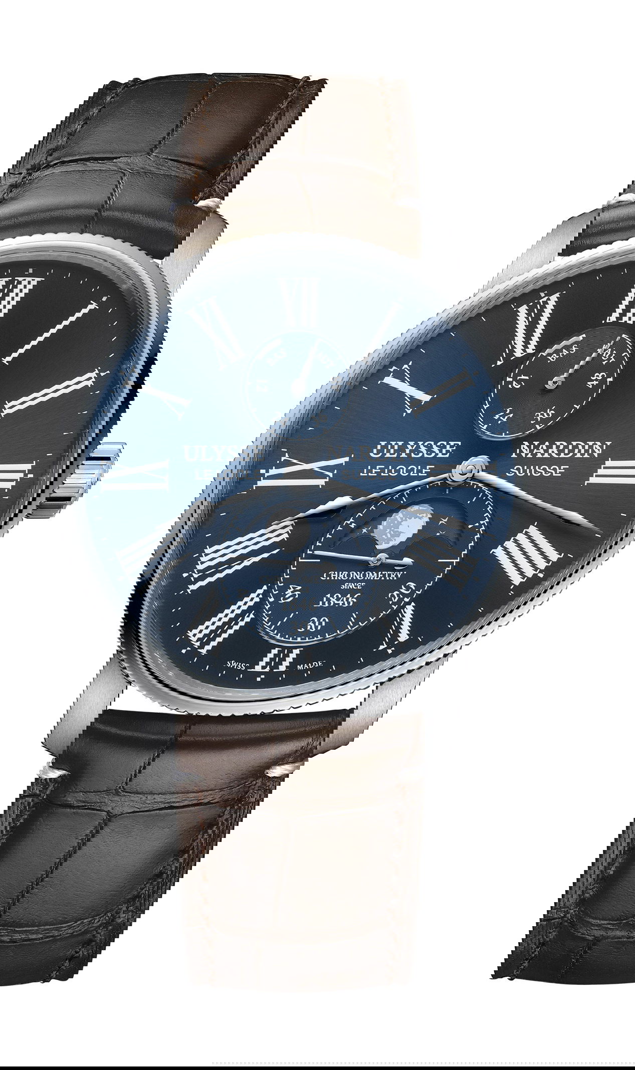 Ulysse Nardin Marine Torpilleur Moonphase luxury timepiece - detailed view