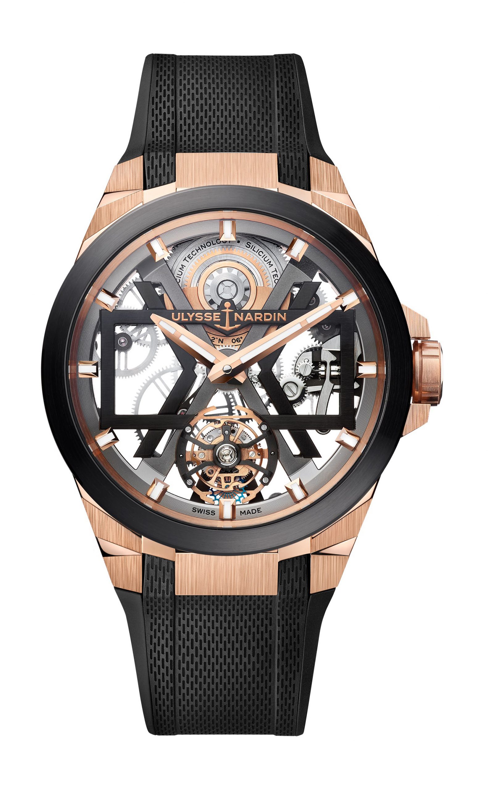 Ulysse Nardin Executive Rose Gold Blast luxury timepiece - detailed view