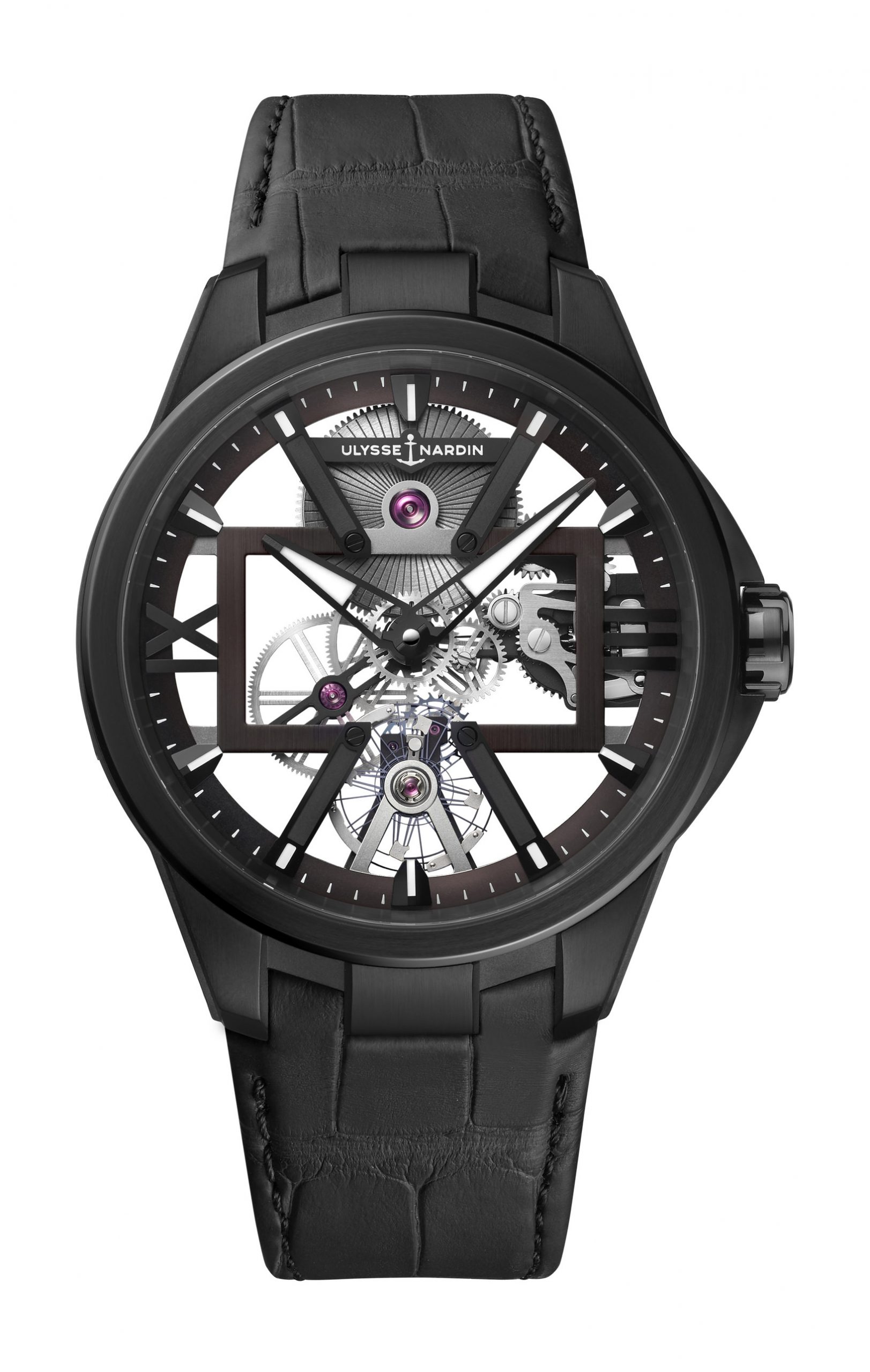 Ulysse Nardin Skeleton X luxury timepiece - detailed view