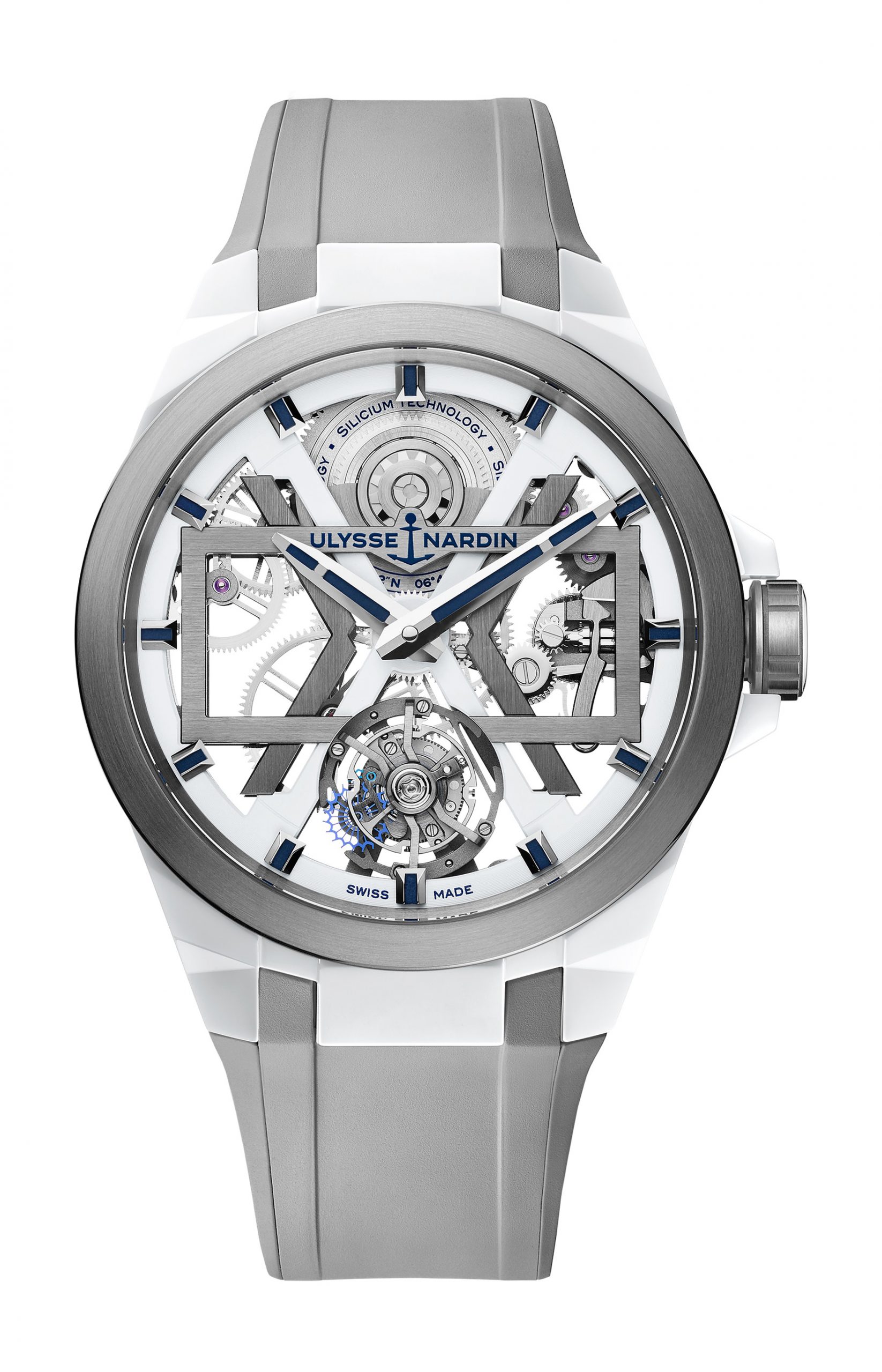Ulysse Nardin Executive White Blast luxury timepiece - detailed view