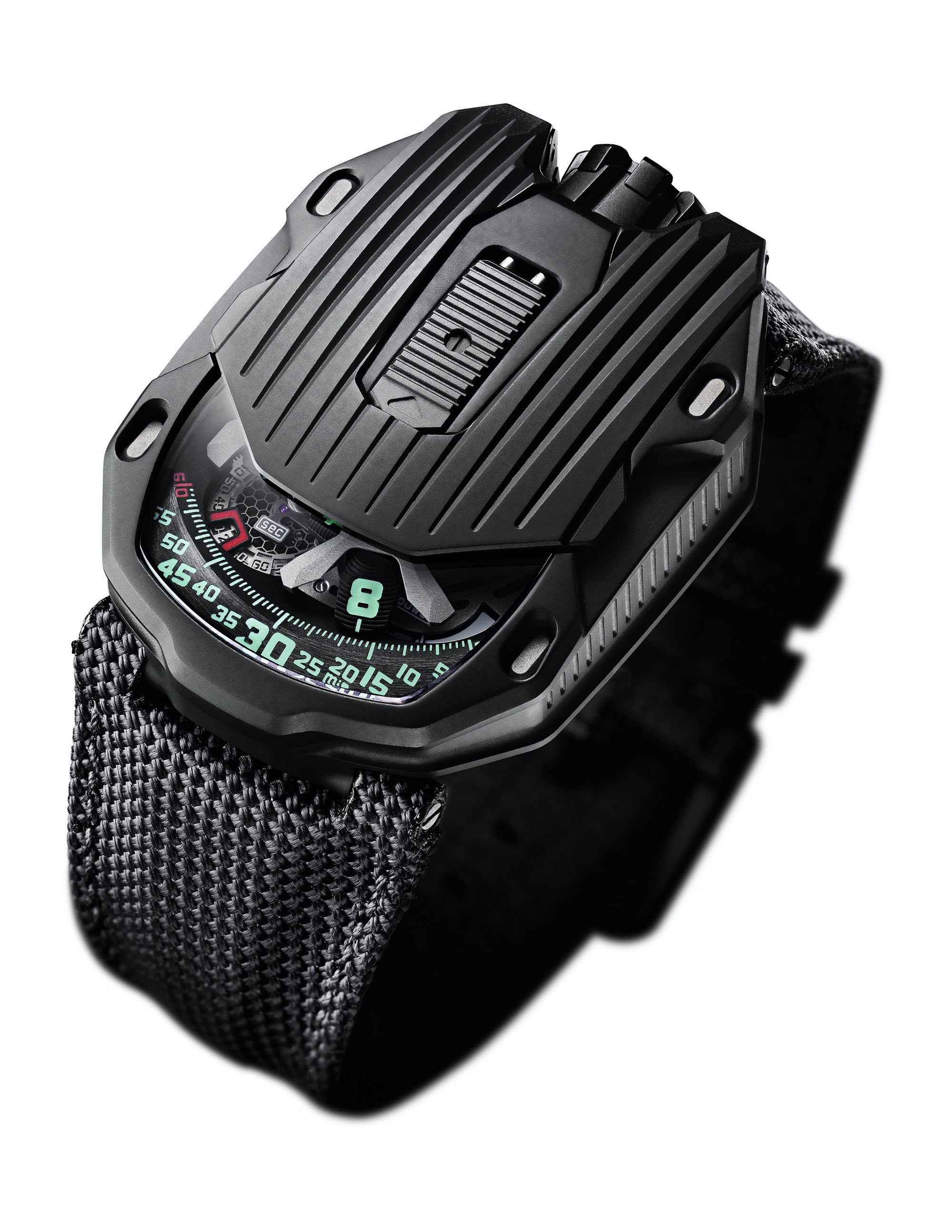 Urwerk UR-105 CT Kryptonite luxury timepiece - detailed view