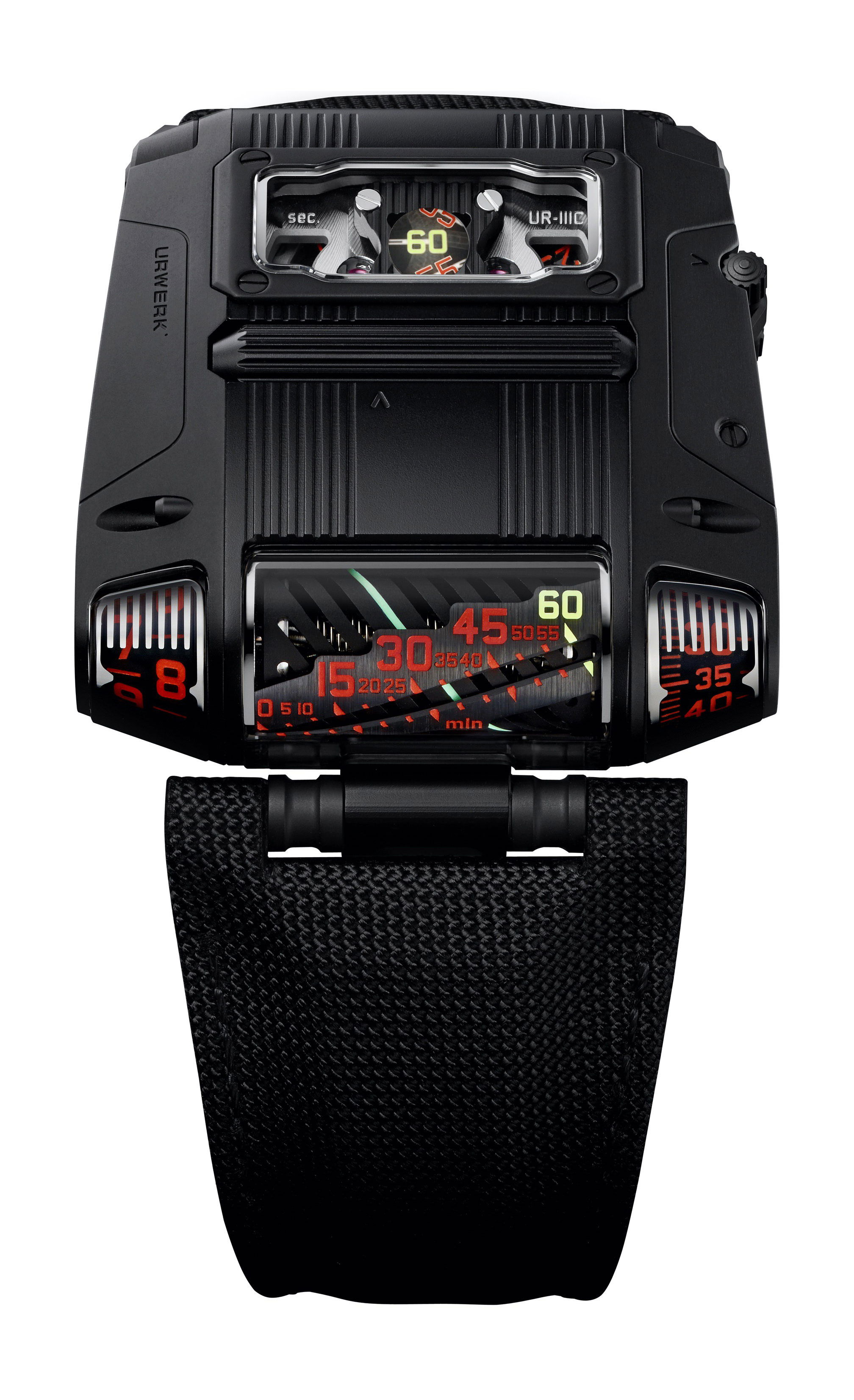 Urwerk UR-111C Black Cobra luxury timepiece - detailed view