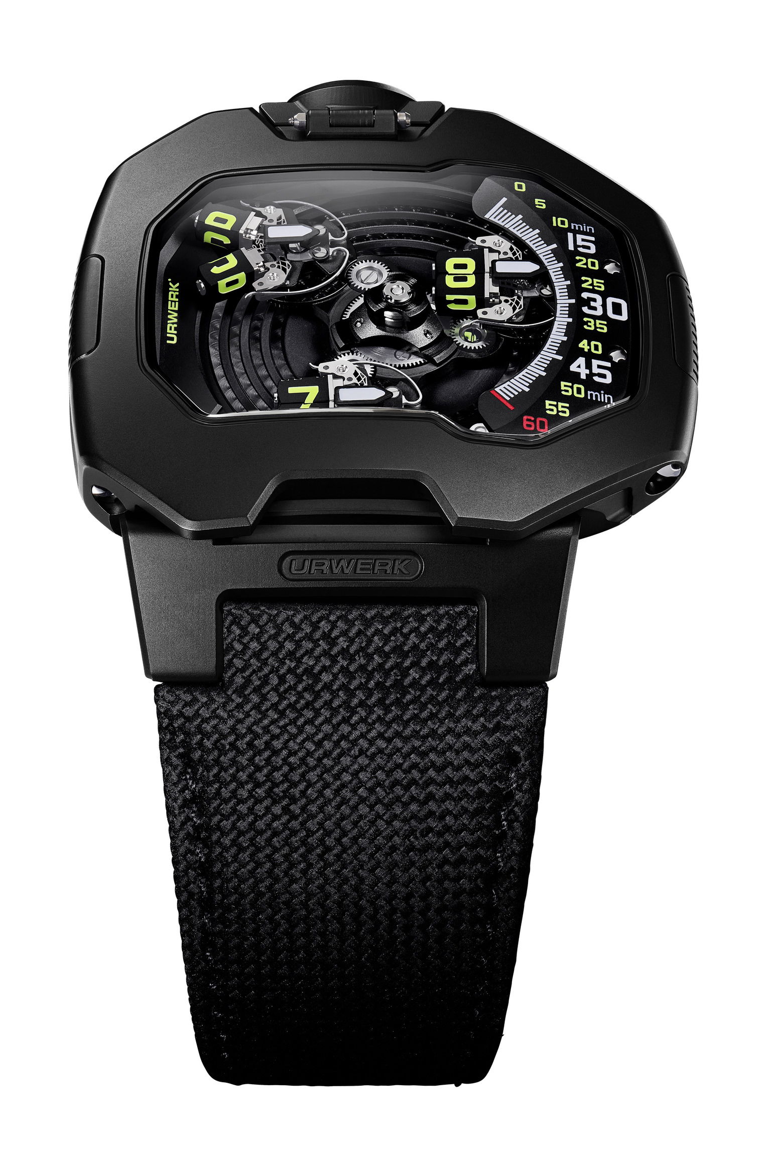 Urwerk UR-120 Space Black luxury timepiece - detailed view