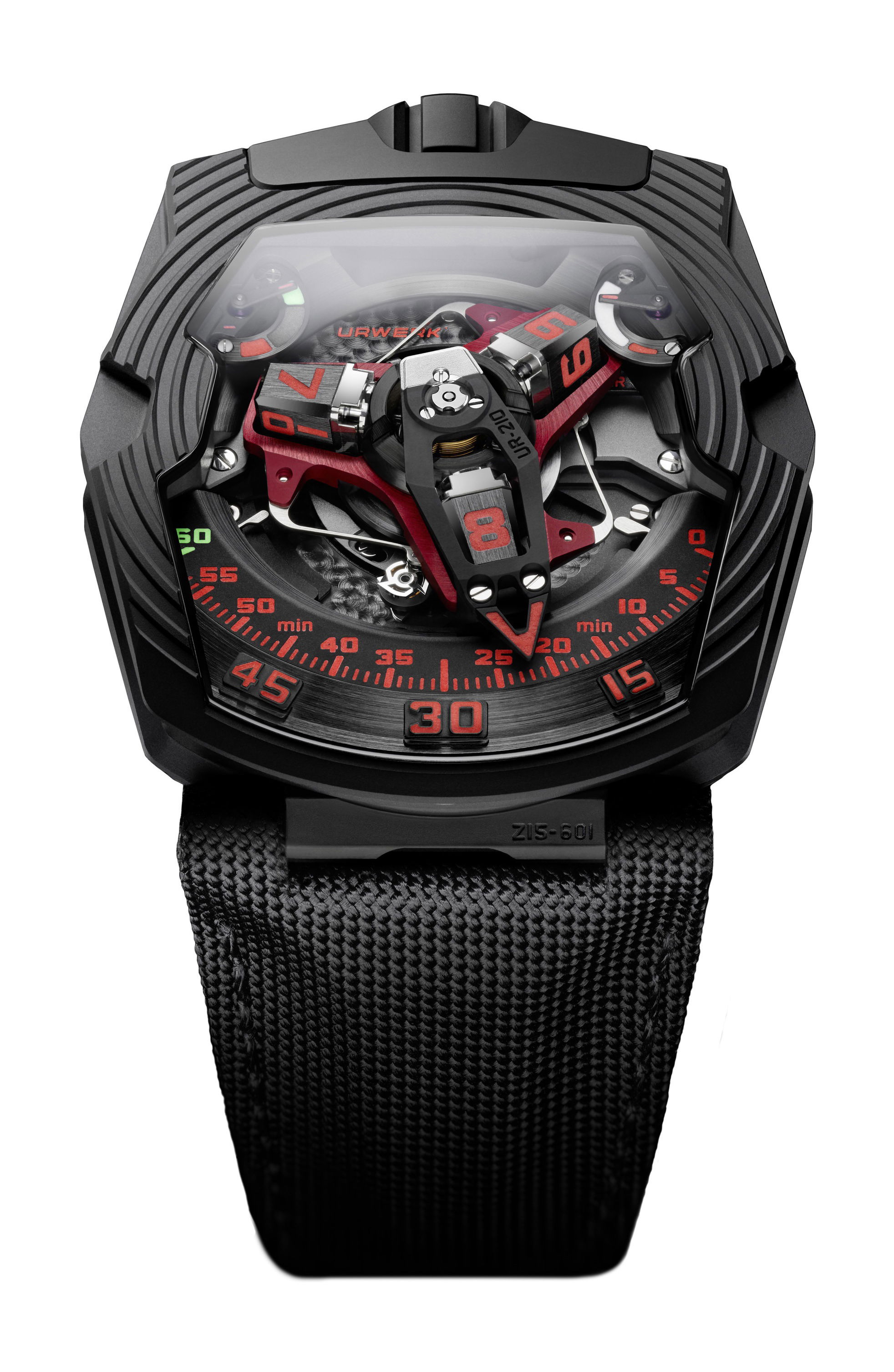 Urwerk UR-210 Royal Hawk luxury timepiece - detailed view