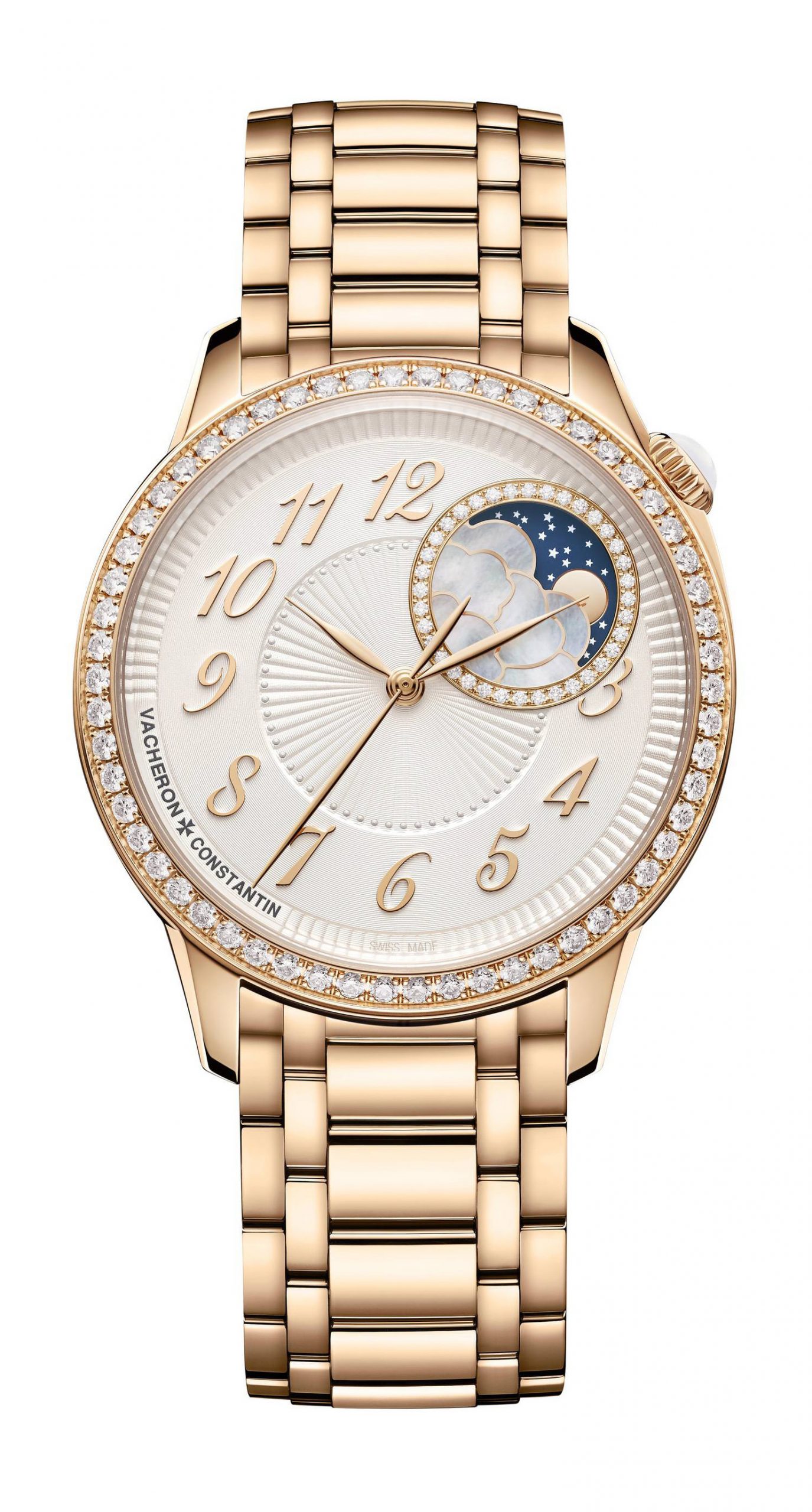 Vacheron Constantin Égérie Moon Phase luxury timepiece - detailed view