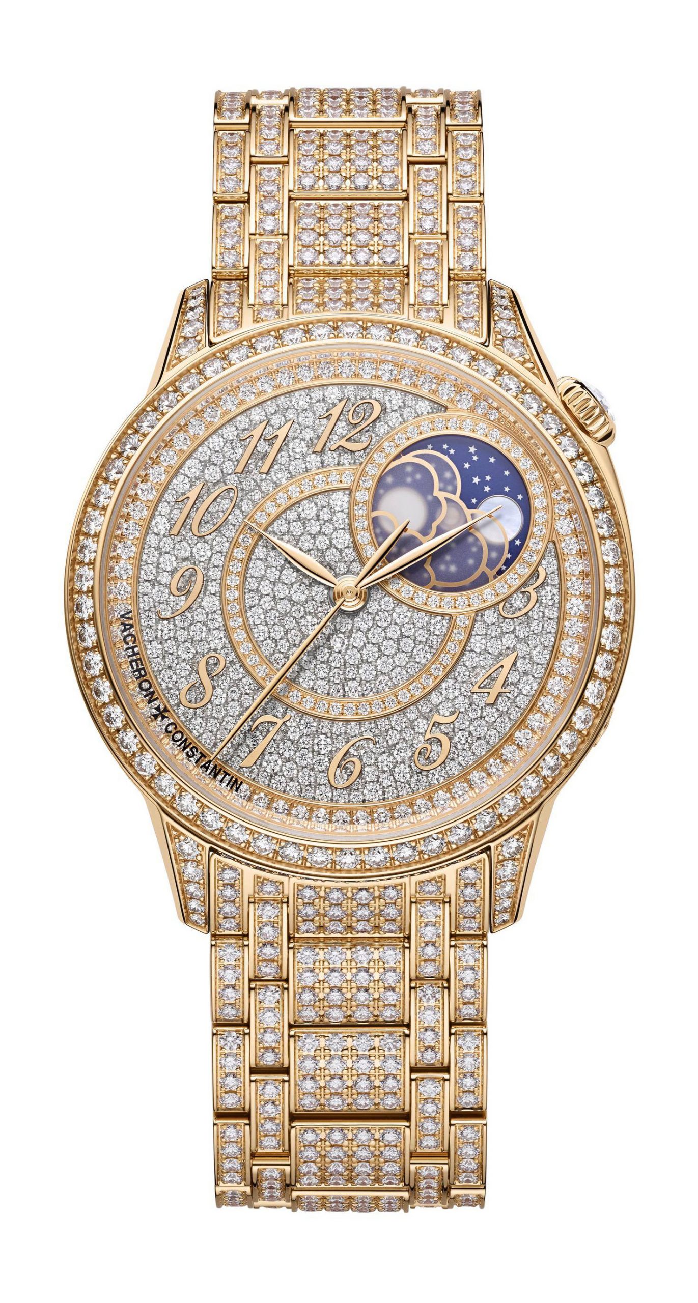 Vacheron Constantin Égérie Moon Phase Jewellery luxury timepiece - detailed view