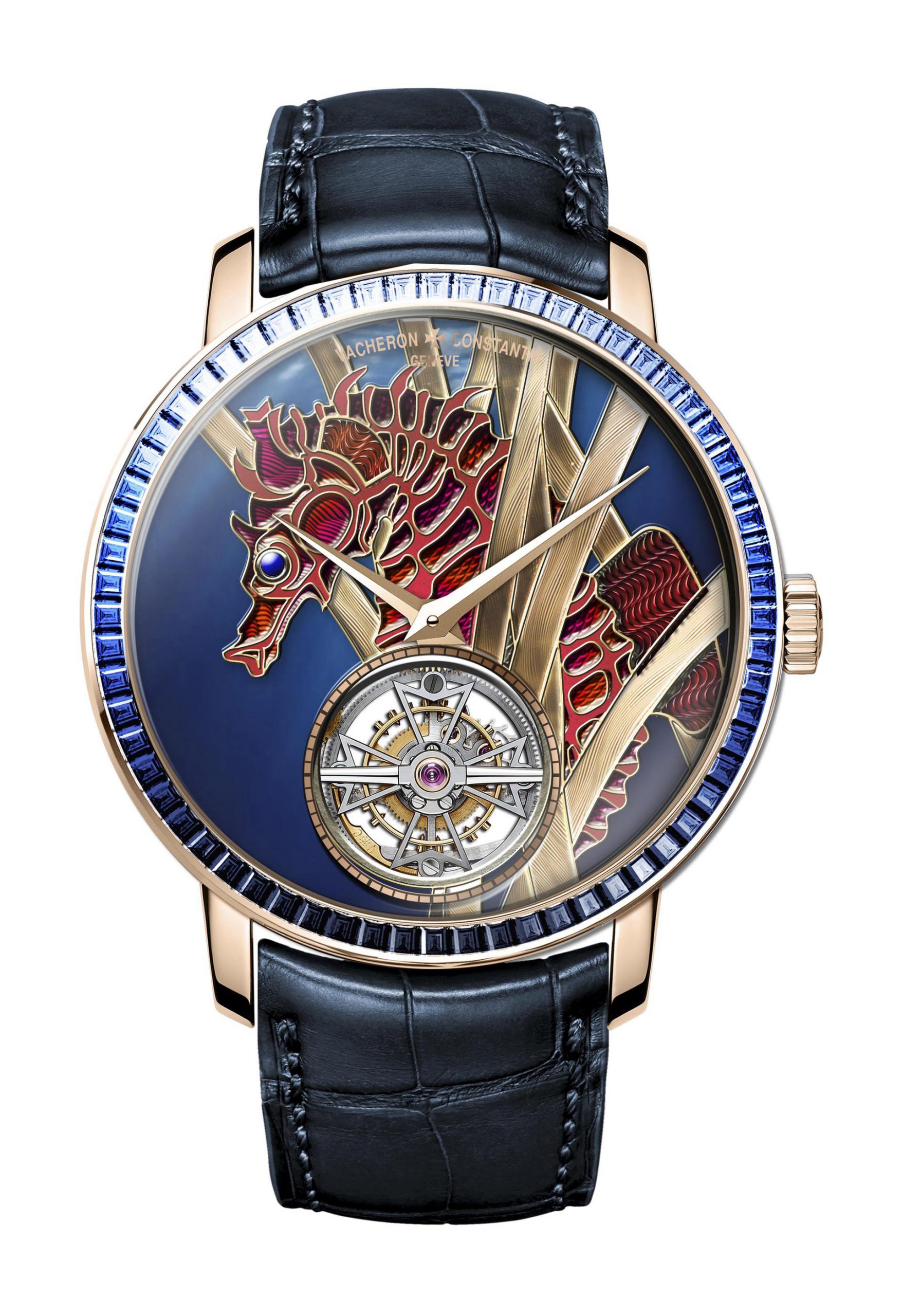 Vacheron Constantin “Les Royaumes Aquatiques®” Les Cabinotiers Tourbillon Jewellery – Sea Horse luxury timepiece - detailed view