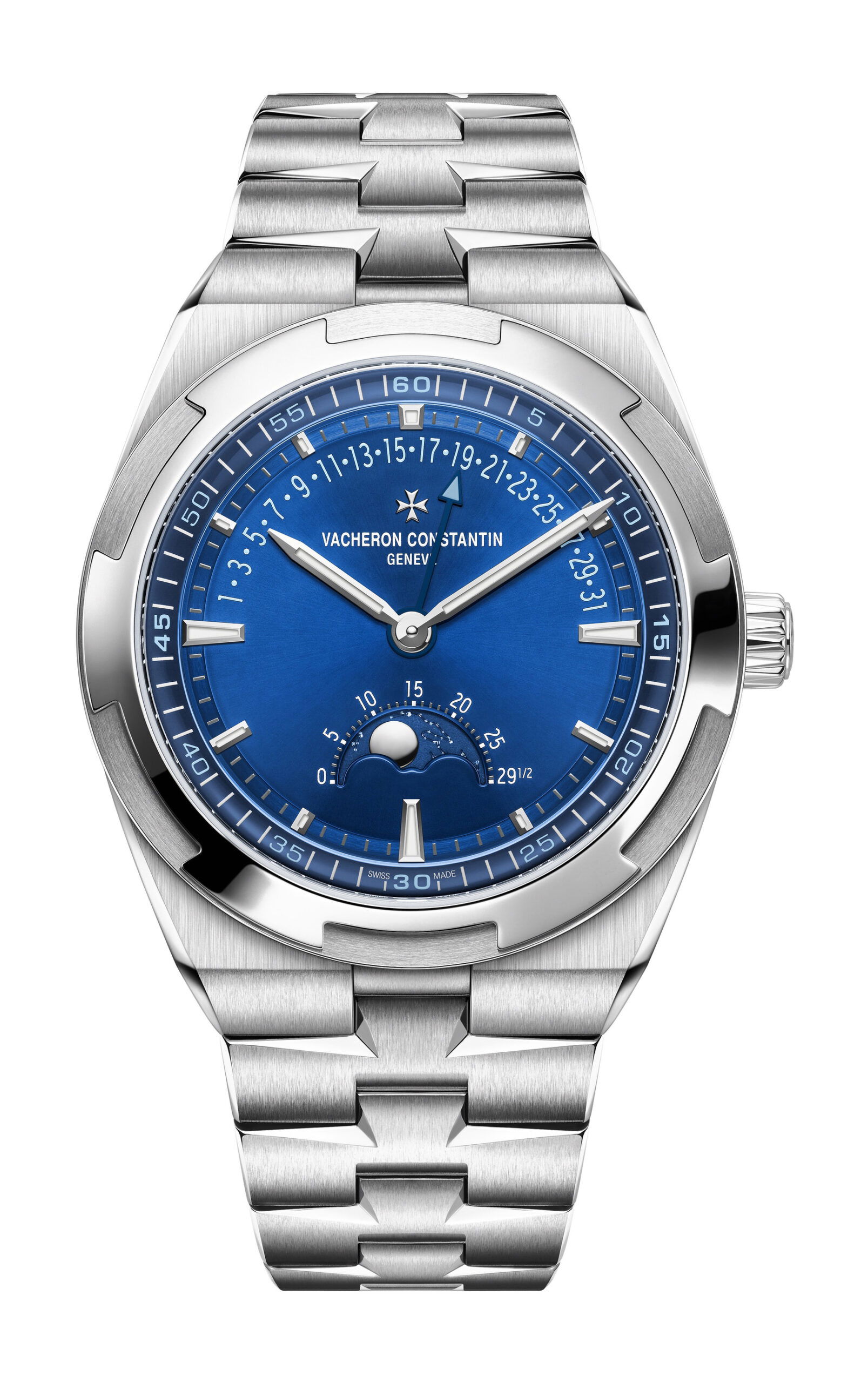 Vacheron Constantin Overseas Moon Phase Retrograde Date luxury timepiece - detailed view