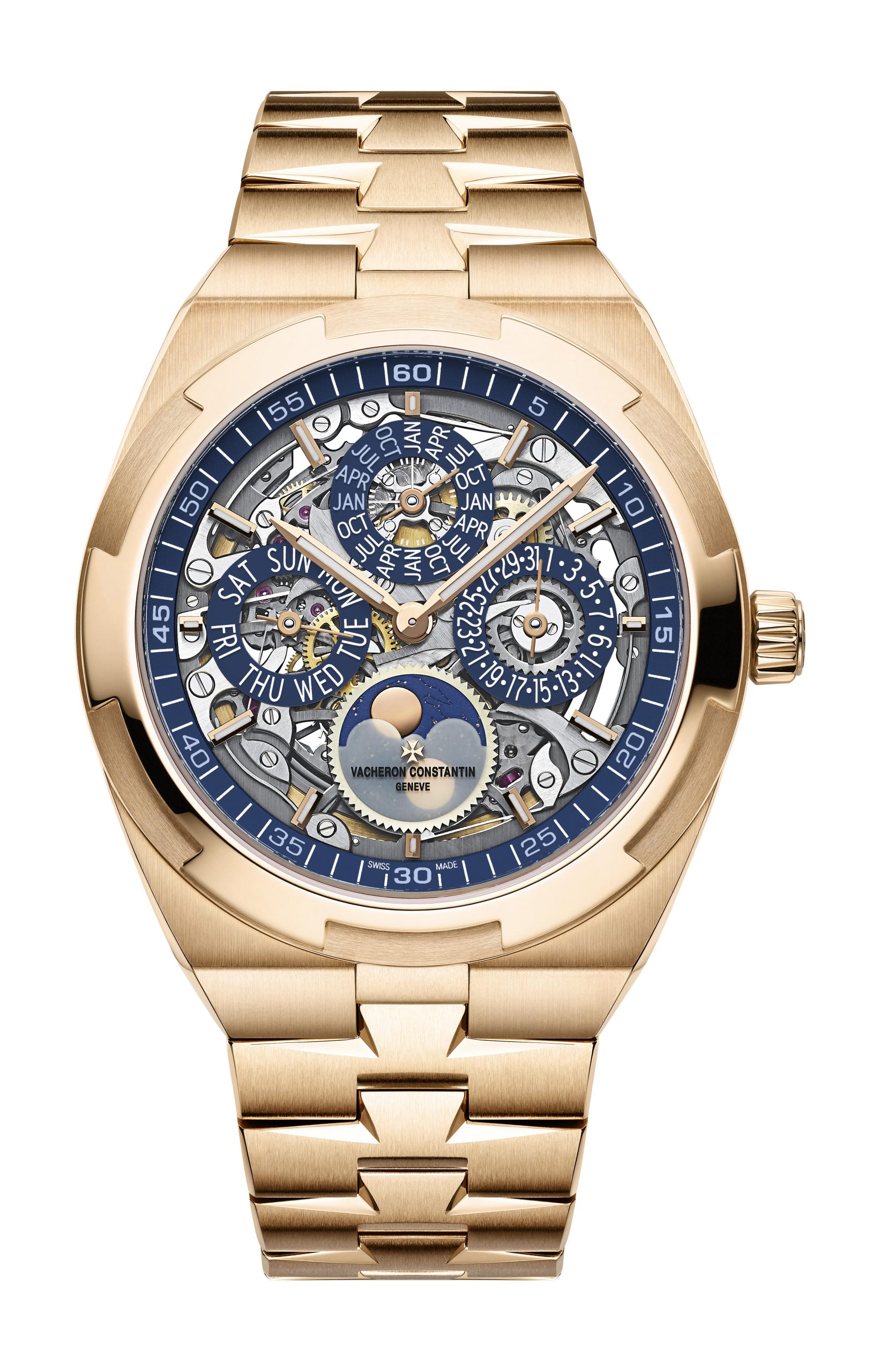 Vacheron Constantin Overseas Perpetual Calendar Ultra-Thin Skeleton luxury timepiece - detailed view