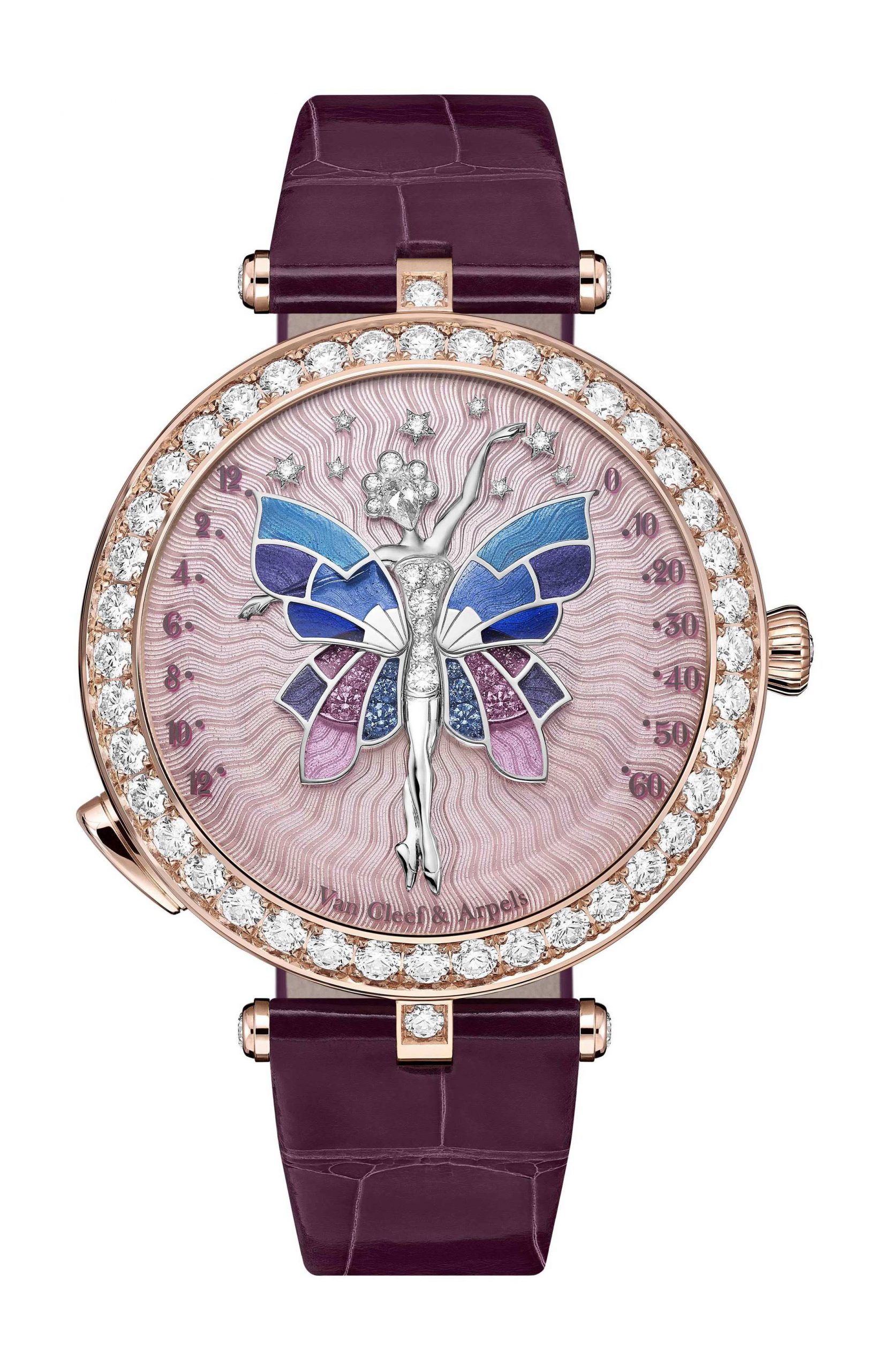 Van Cleef & Arpels Lady Arpels Ballerine Enchantée Rose Gold Watch luxury timepiece - detailed view