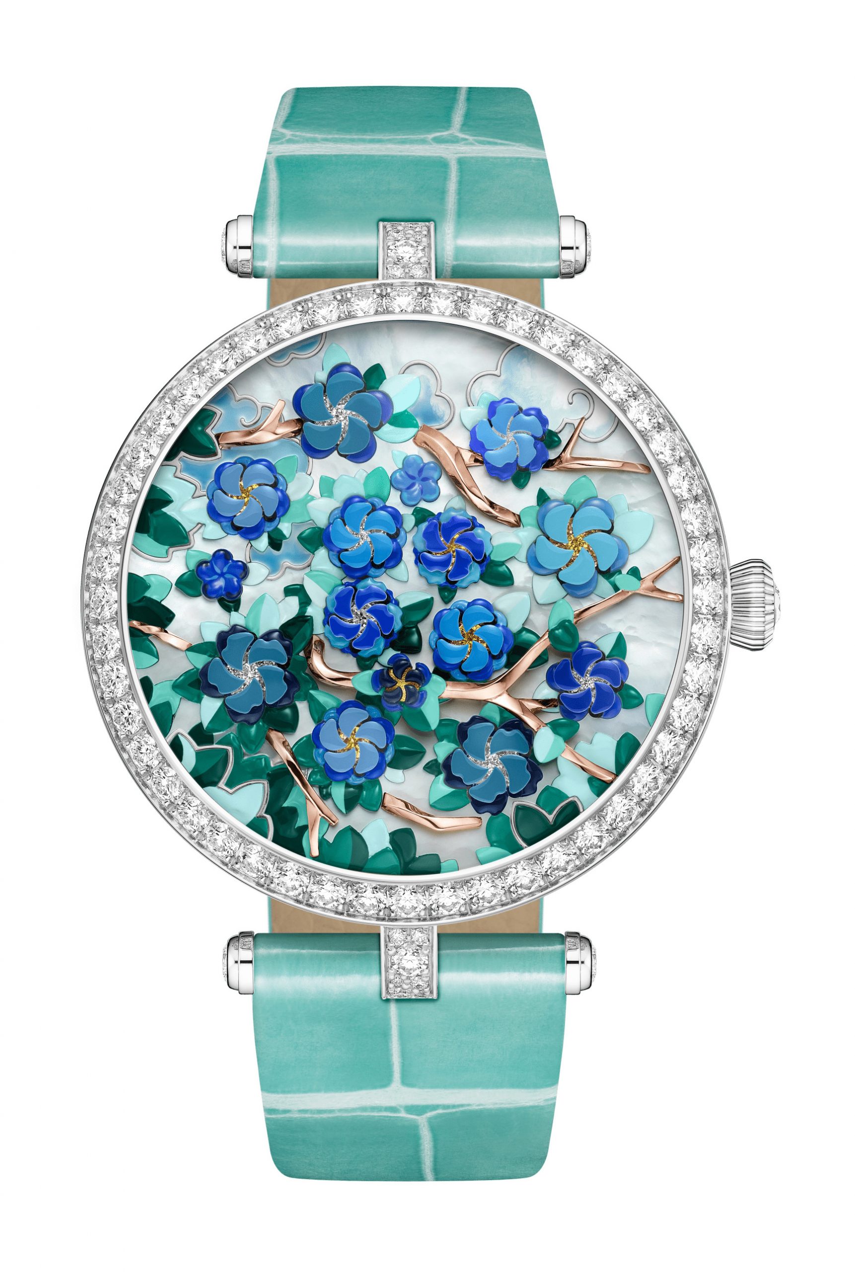 Van Cleef & Arpels Lady Arpels Heures Florales Watch luxury timepiece - detailed view