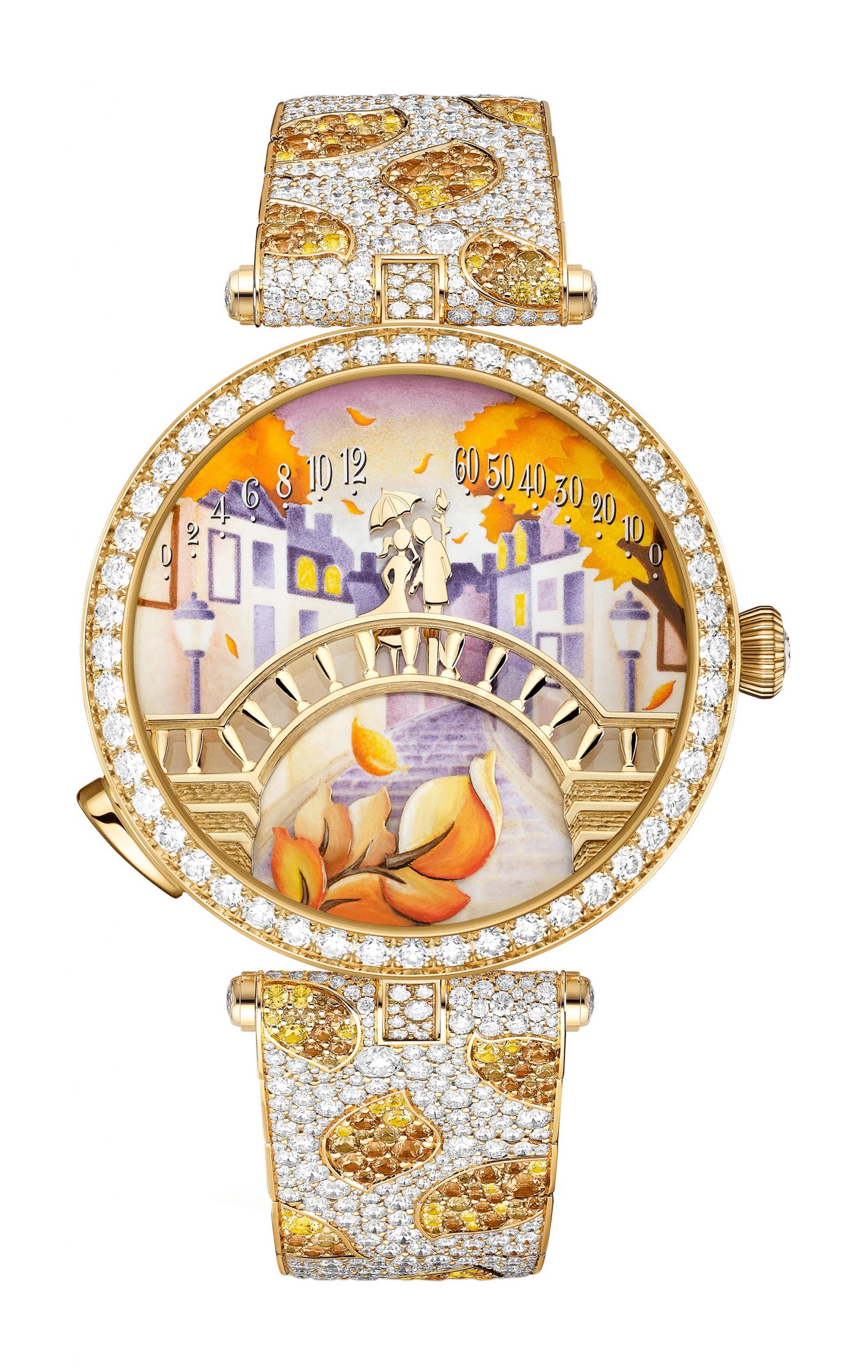 Van Cleef & Arpels Lady Arpels Pont des Amoureux Automne Watch luxury timepiece - detailed view