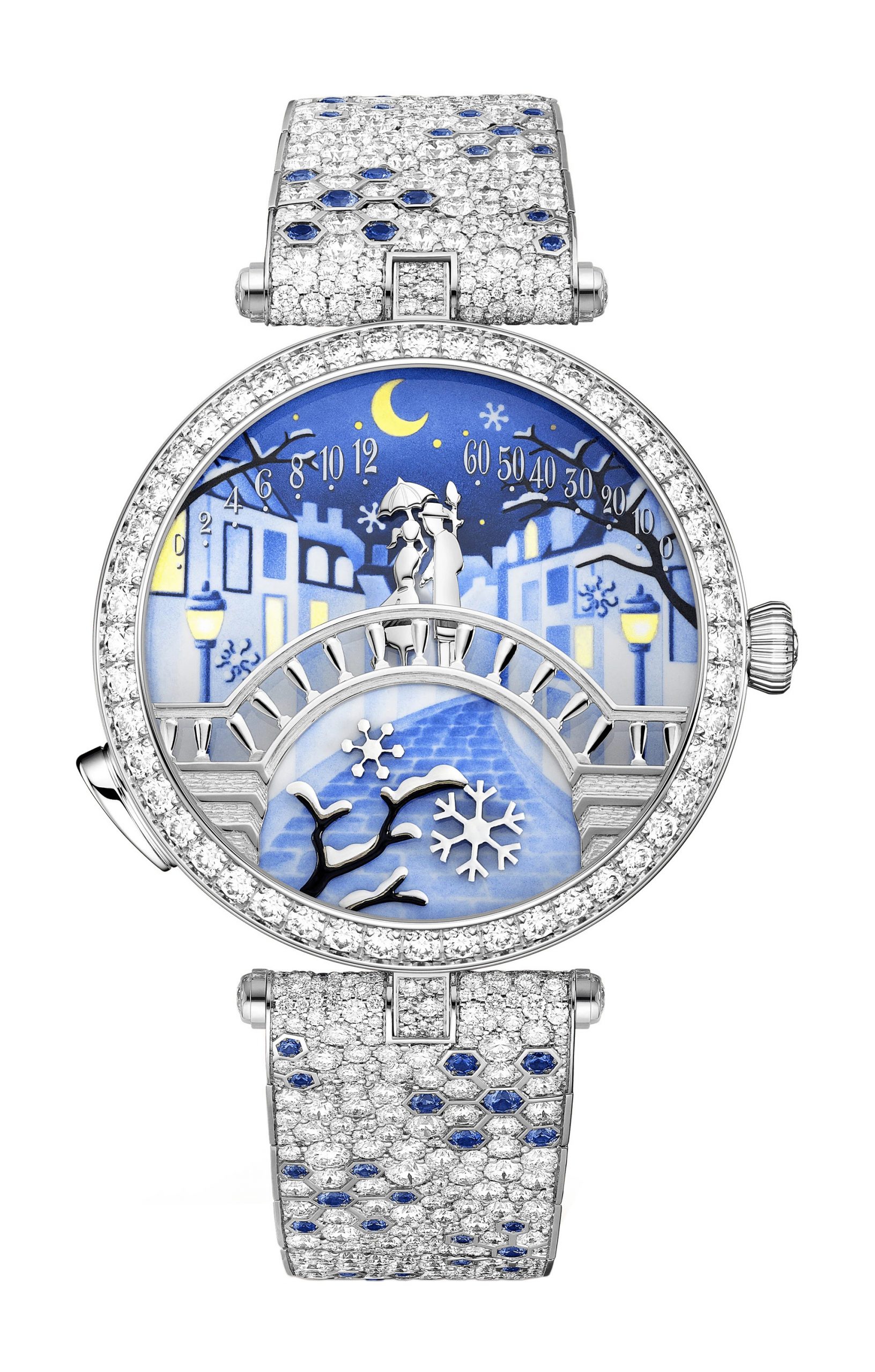 Van Cleef & Arpels Lady Arpels Pont des Amoureux Hiver Watch luxury timepiece - detailed view