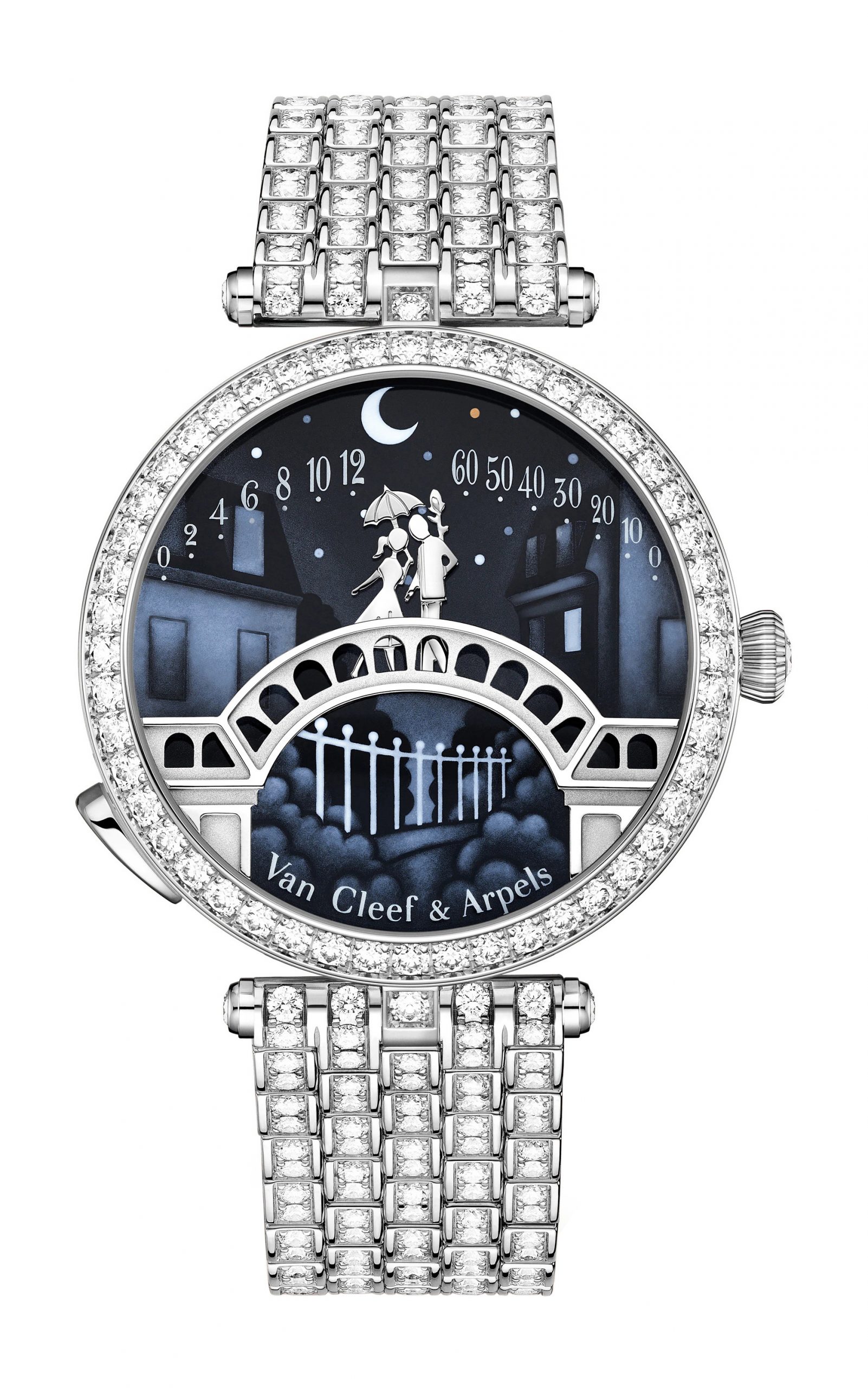 Van Cleef & Arpels Lady Arpels Pont des Amoureux Watch luxury timepiece - detailed view