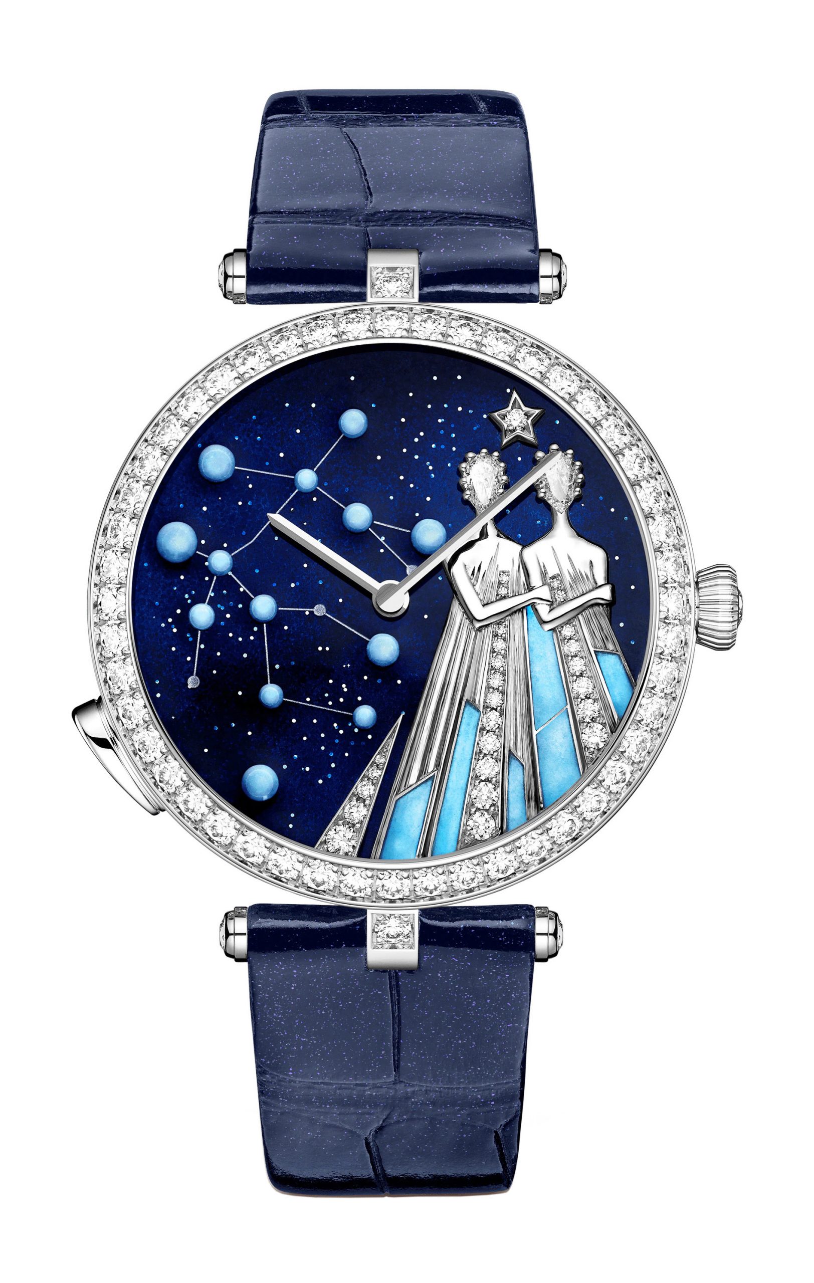 Van Cleef & Arpels Lady Arpels Zodiac Lumineux Gemini Watch luxury timepiece - detailed view