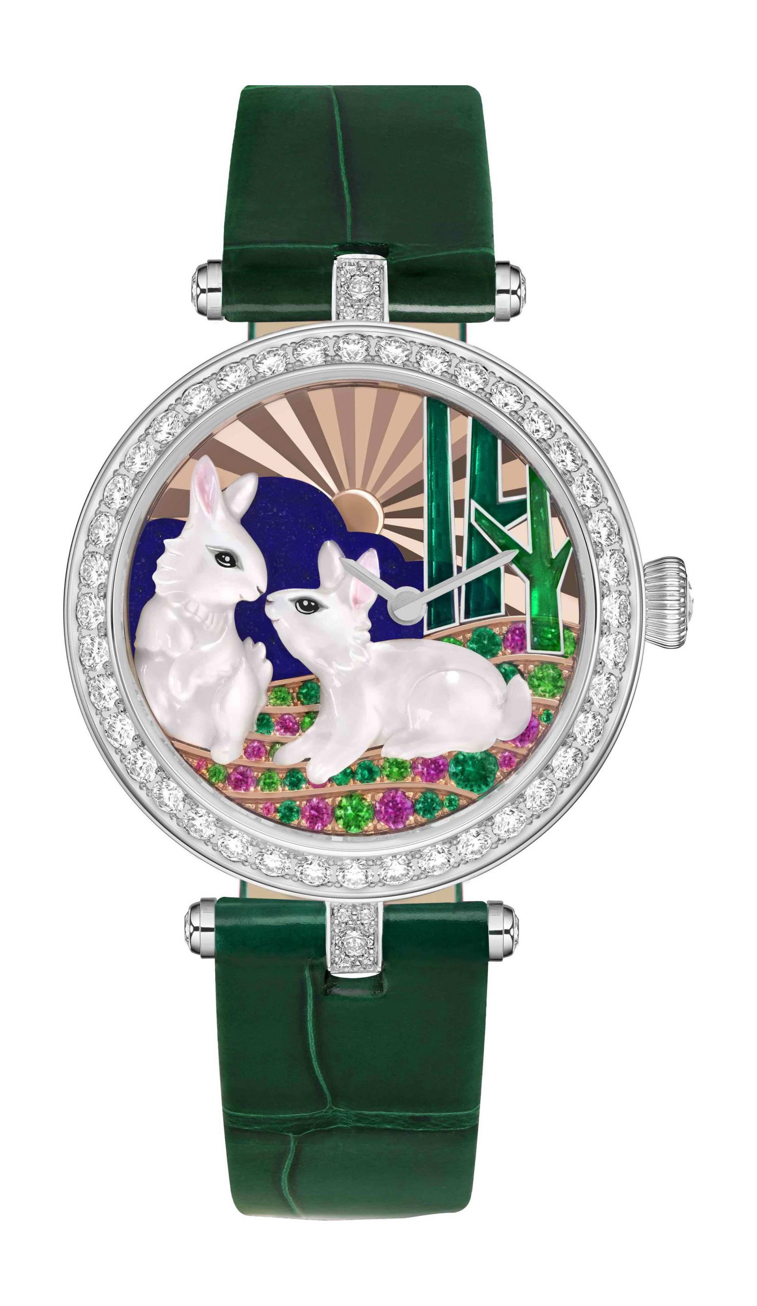 Van Cleef & Arpels Lady Duo de Lapins Watch luxury timepiece - detailed view