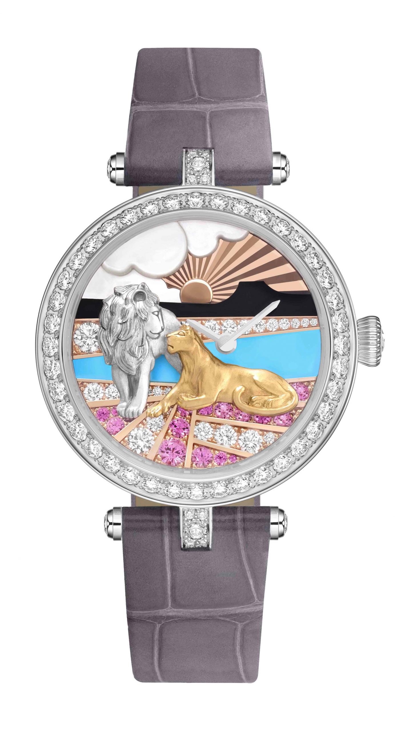 Van Cleef & Arpels Lady Duo de Lions Watch luxury timepiece - detailed view