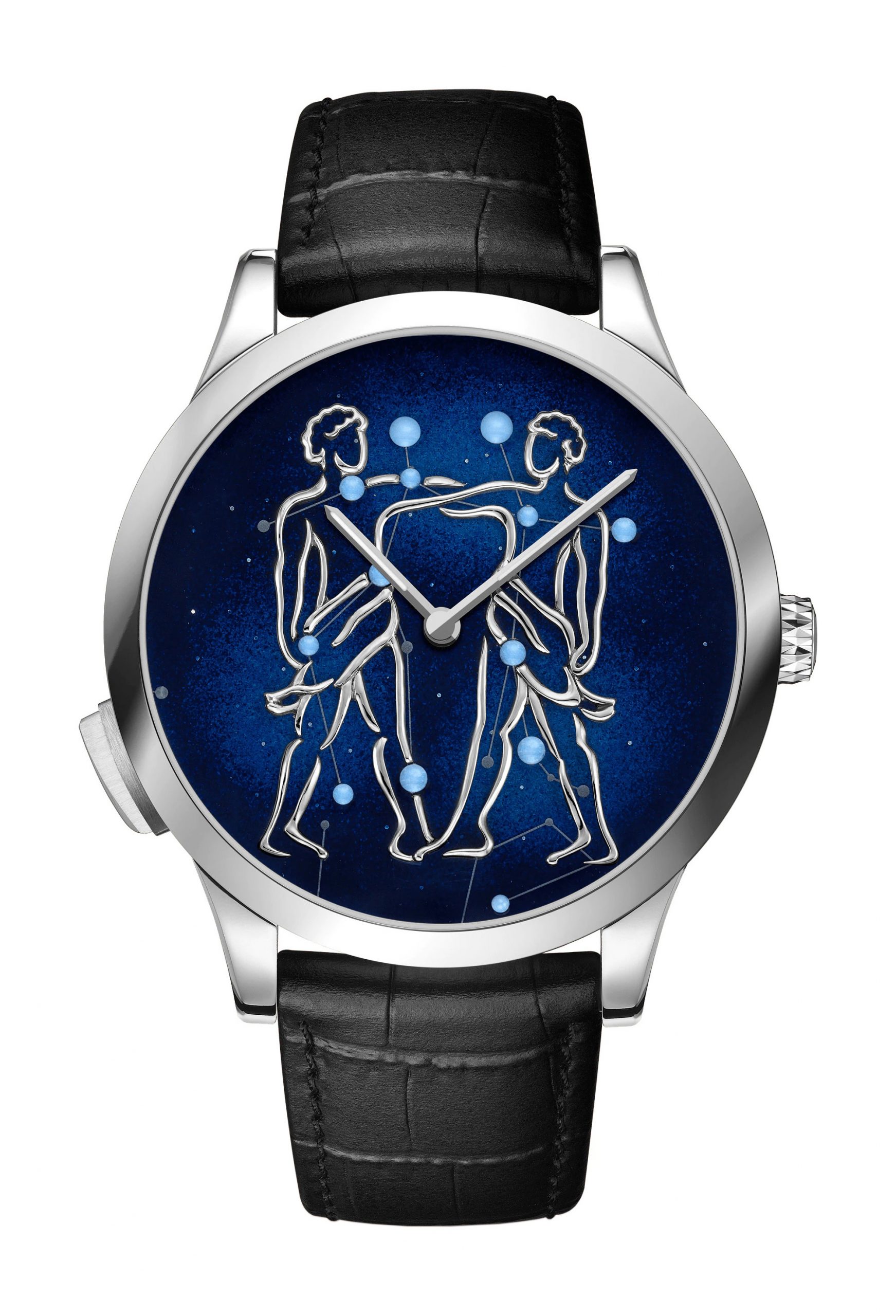 Van Cleef & Arpels Midnight Zodiac Lumineux Gemini watch luxury timepiece - detailed view