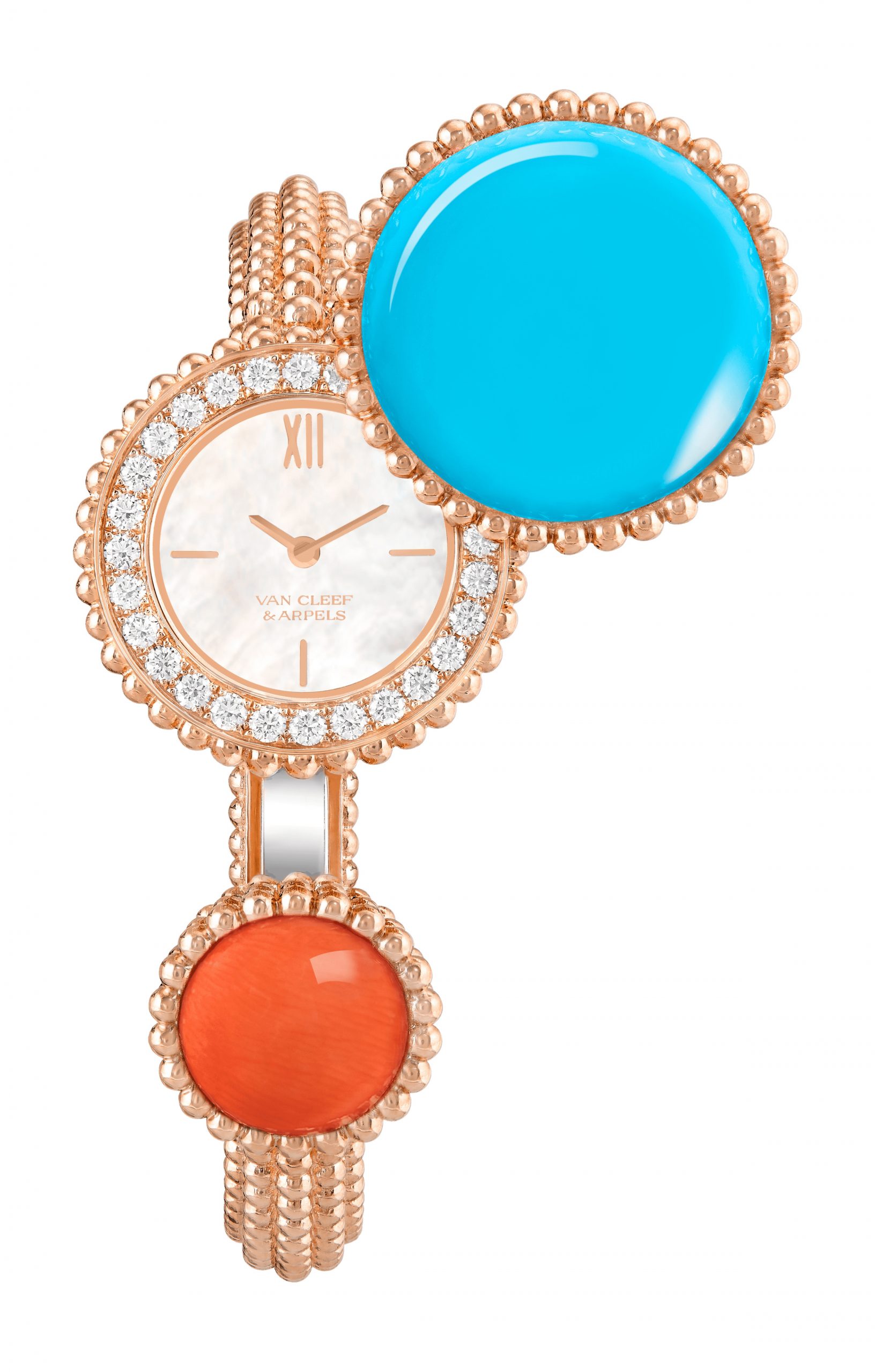 Van Cleef & Arpels Perlée Toi & Moi Secret Watch Small luxury timepiece - detailed view