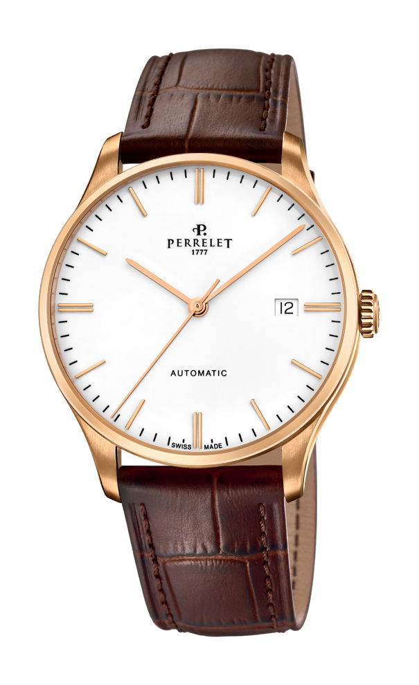 Perrelet Weekend 3 Hands White luxury timepiece - detailed view