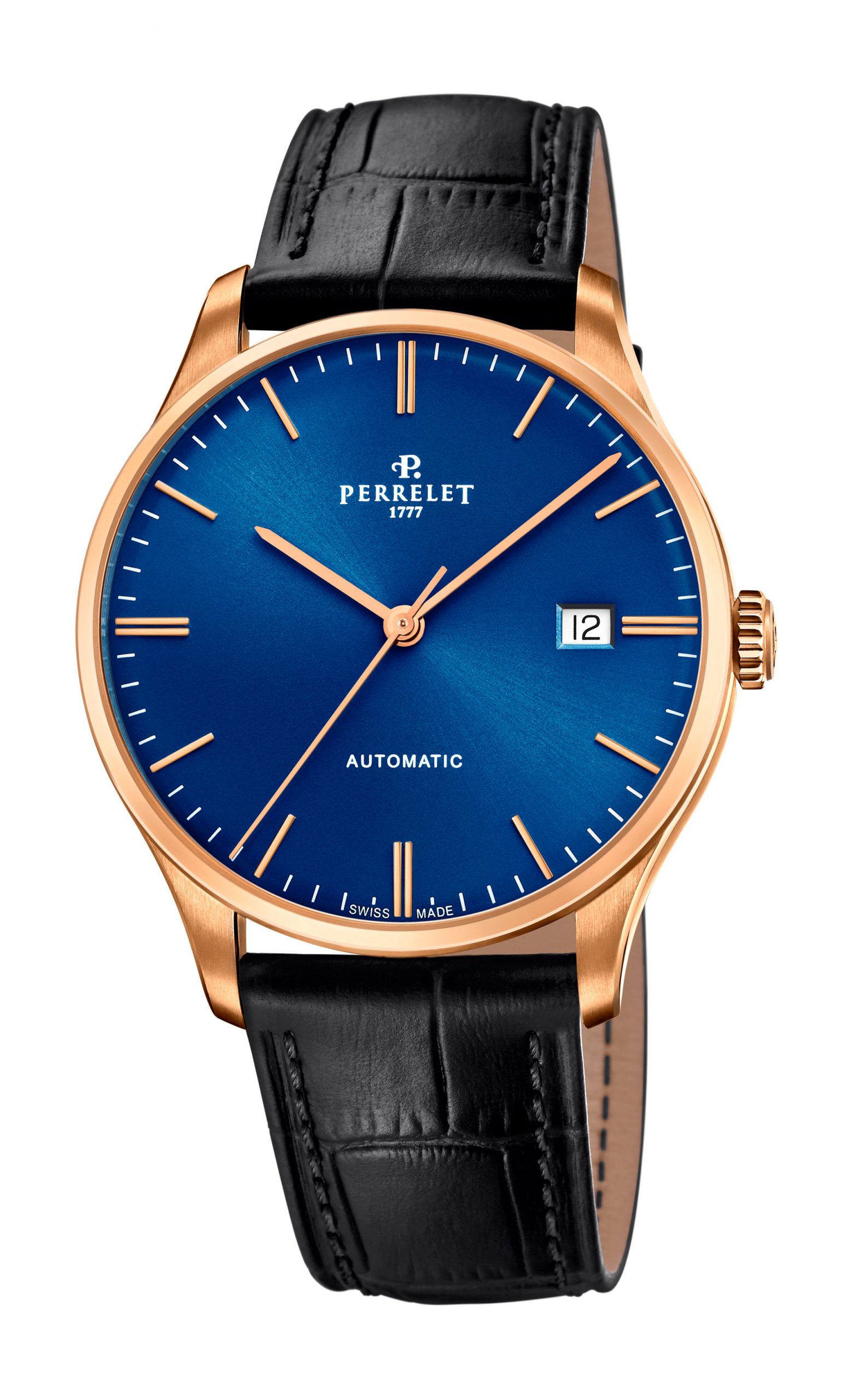 Perrelet Weekend 3 Hands Blue luxury timepiece - detailed view