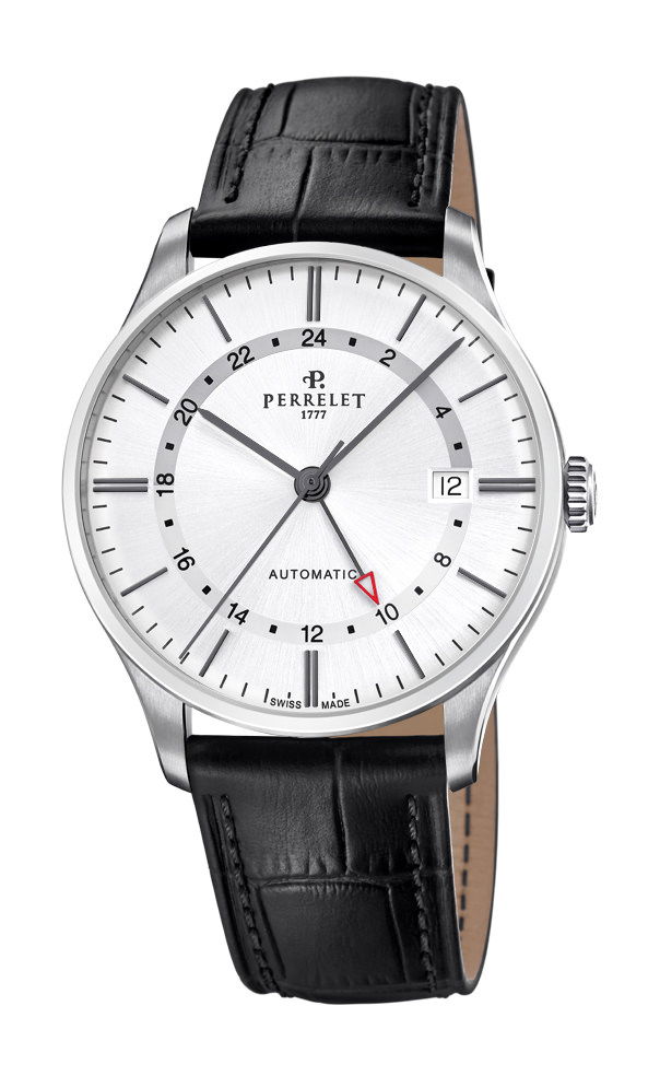 Perrelet Weekend GMT Silver luxury timepiece - detailed view