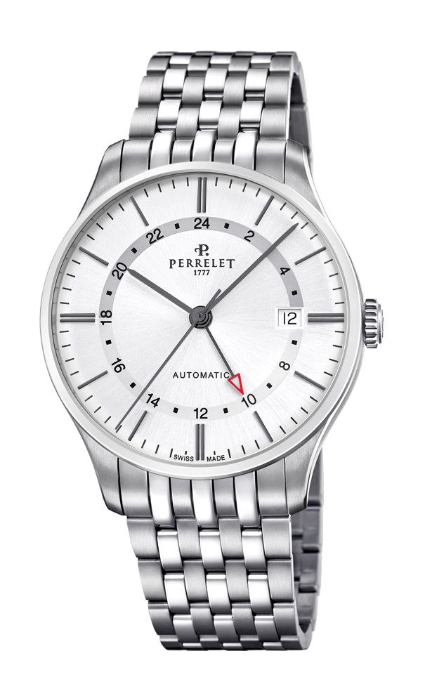 Perrelet Weekend GMT Silver luxury timepiece - detailed view
