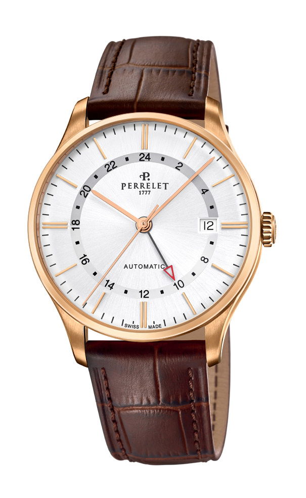 Perrelet Weekend GMT Silver luxury timepiece - detailed view