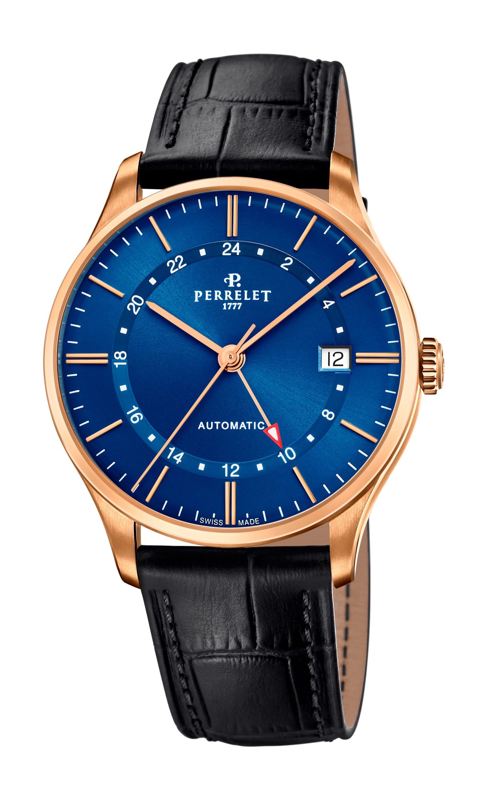 Perrelet Weekend GMT Blue luxury timepiece - detailed view