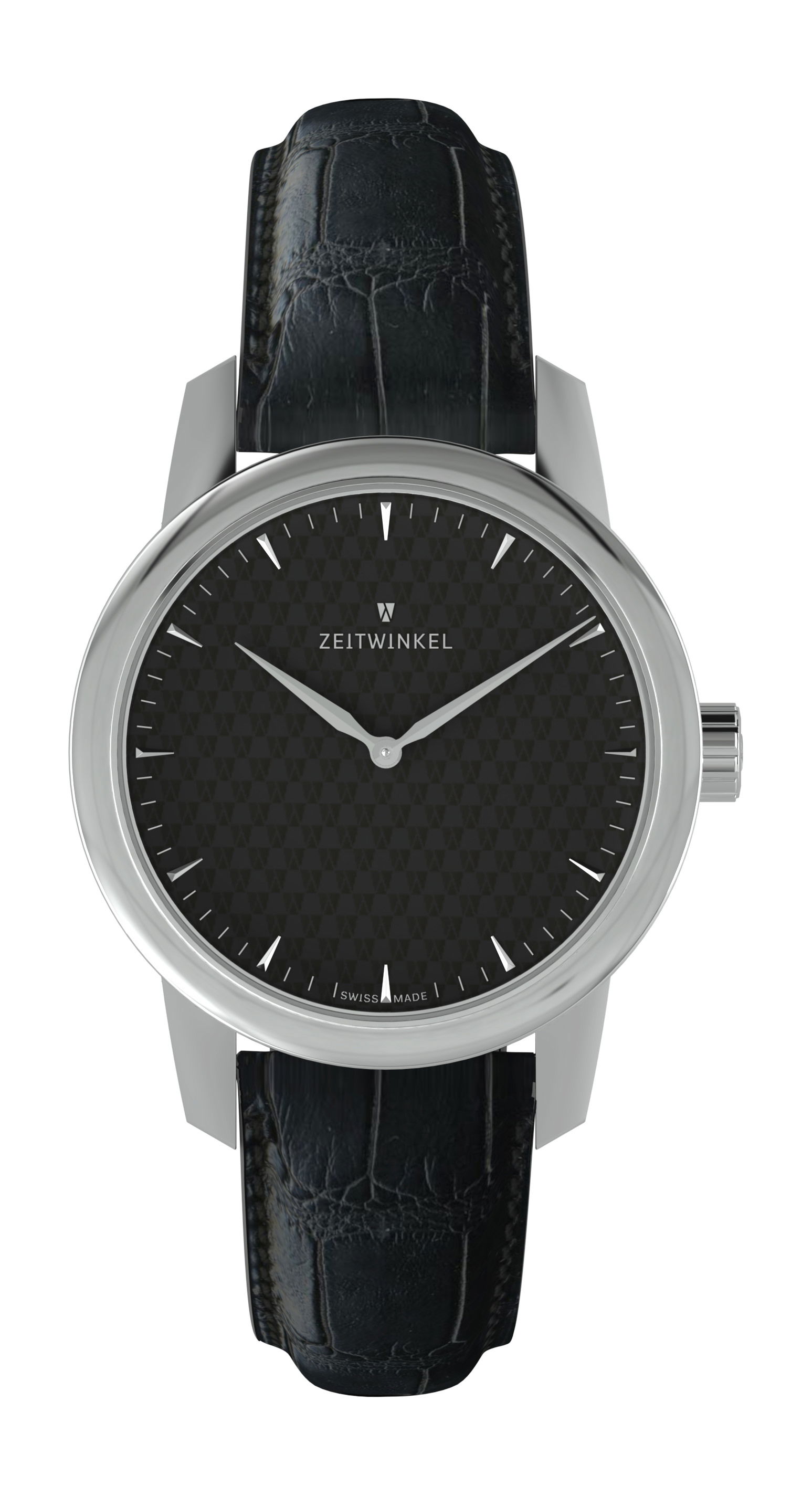 Zeitwinkel 312° black luxury timepiece - detailed view