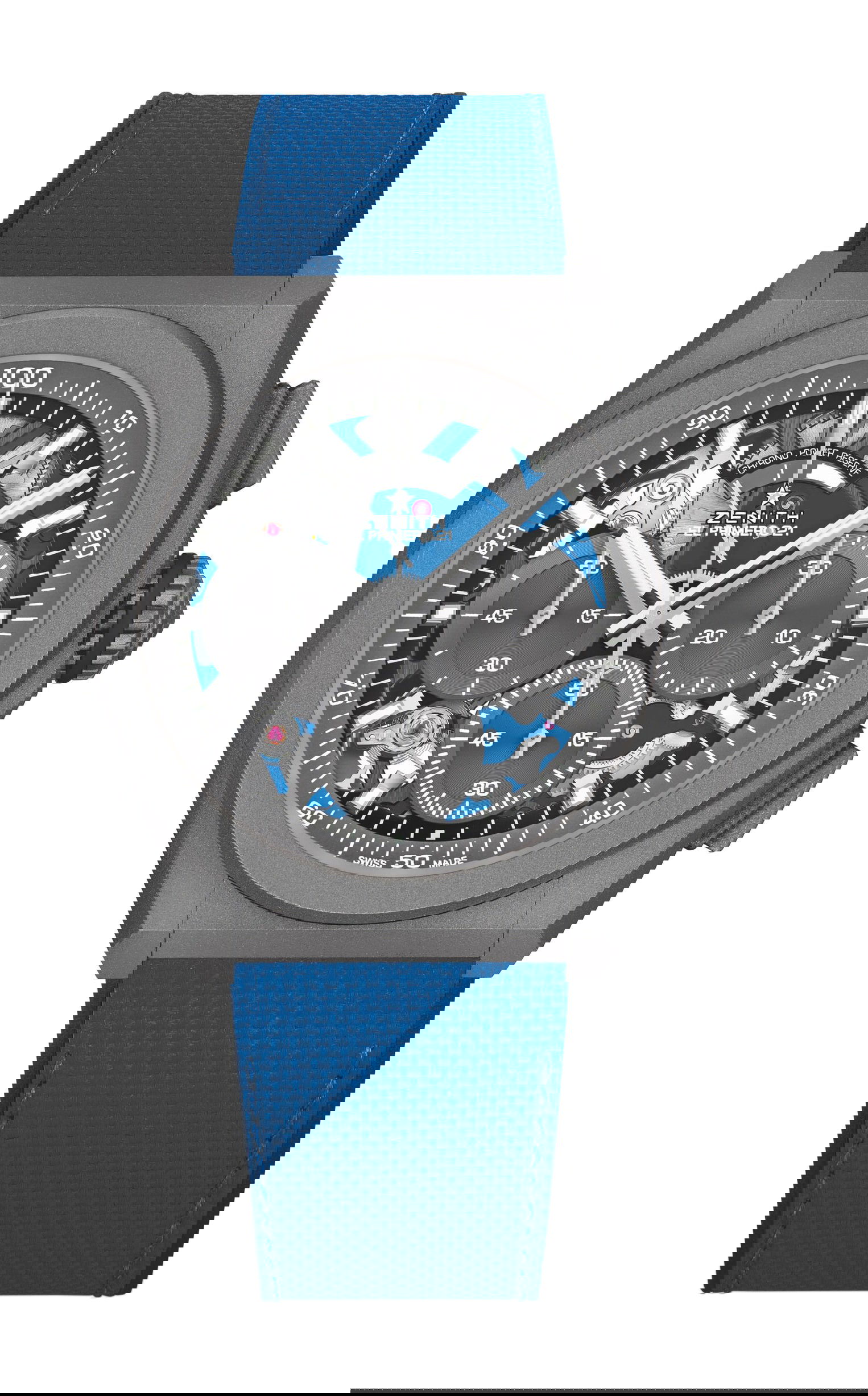 Zenith Defy 21 Ultrablue luxury timepiece - detailed view
