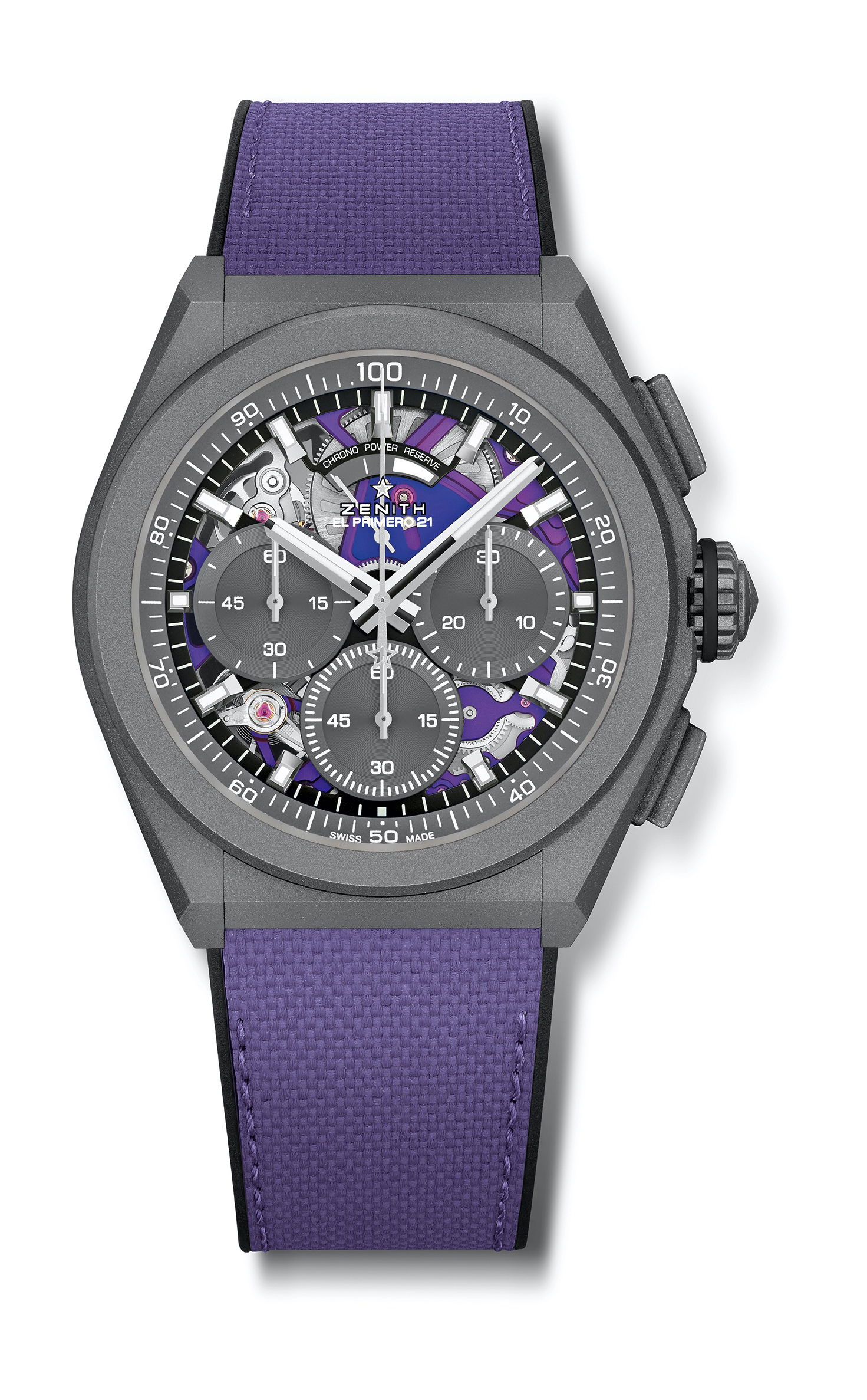 Zenith Defy 21 Ultraviolet luxury timepiece - detailed view