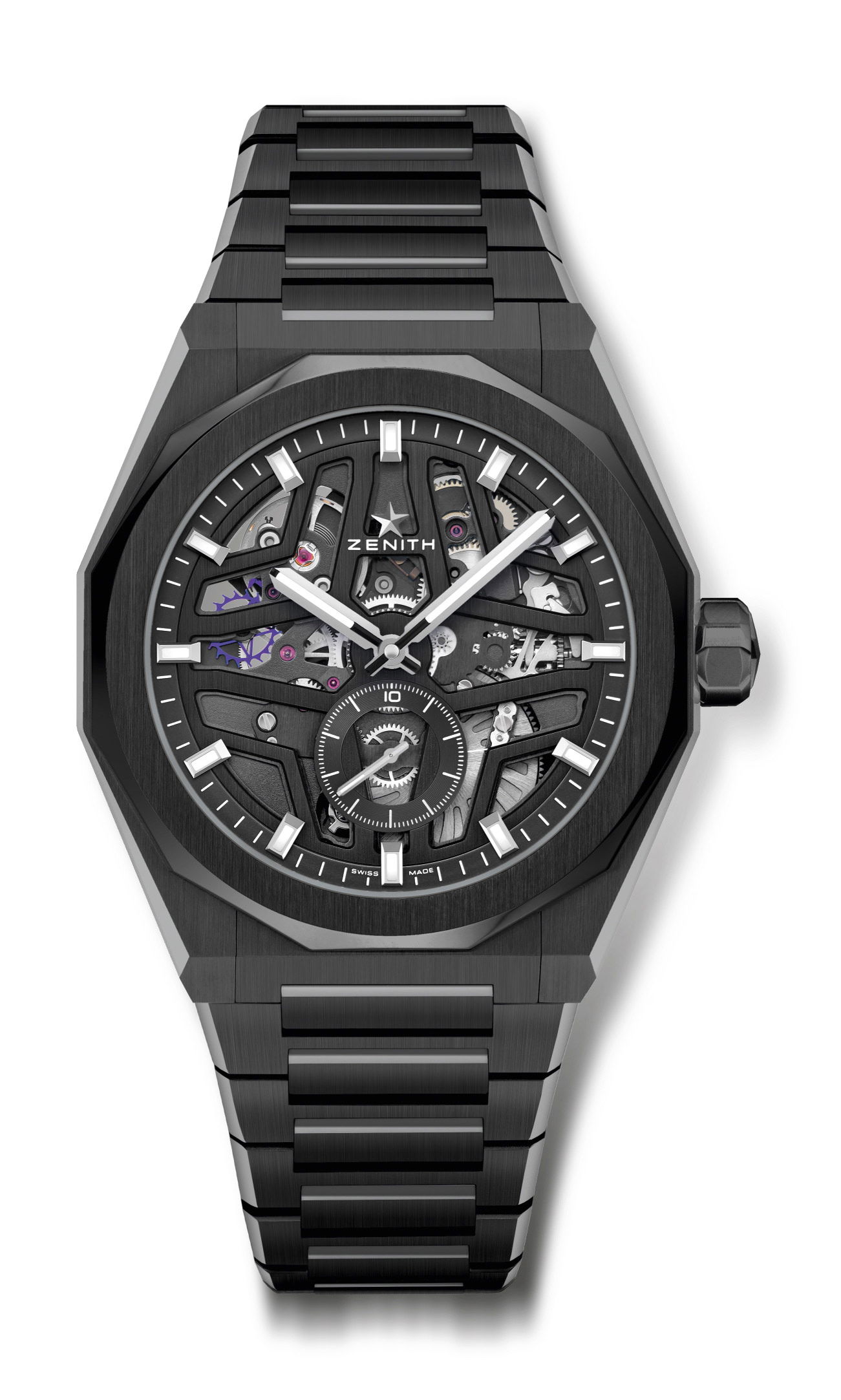 Zenith Defy Skyline Black Ceramic Skeleton luxury timepiece - detailed view