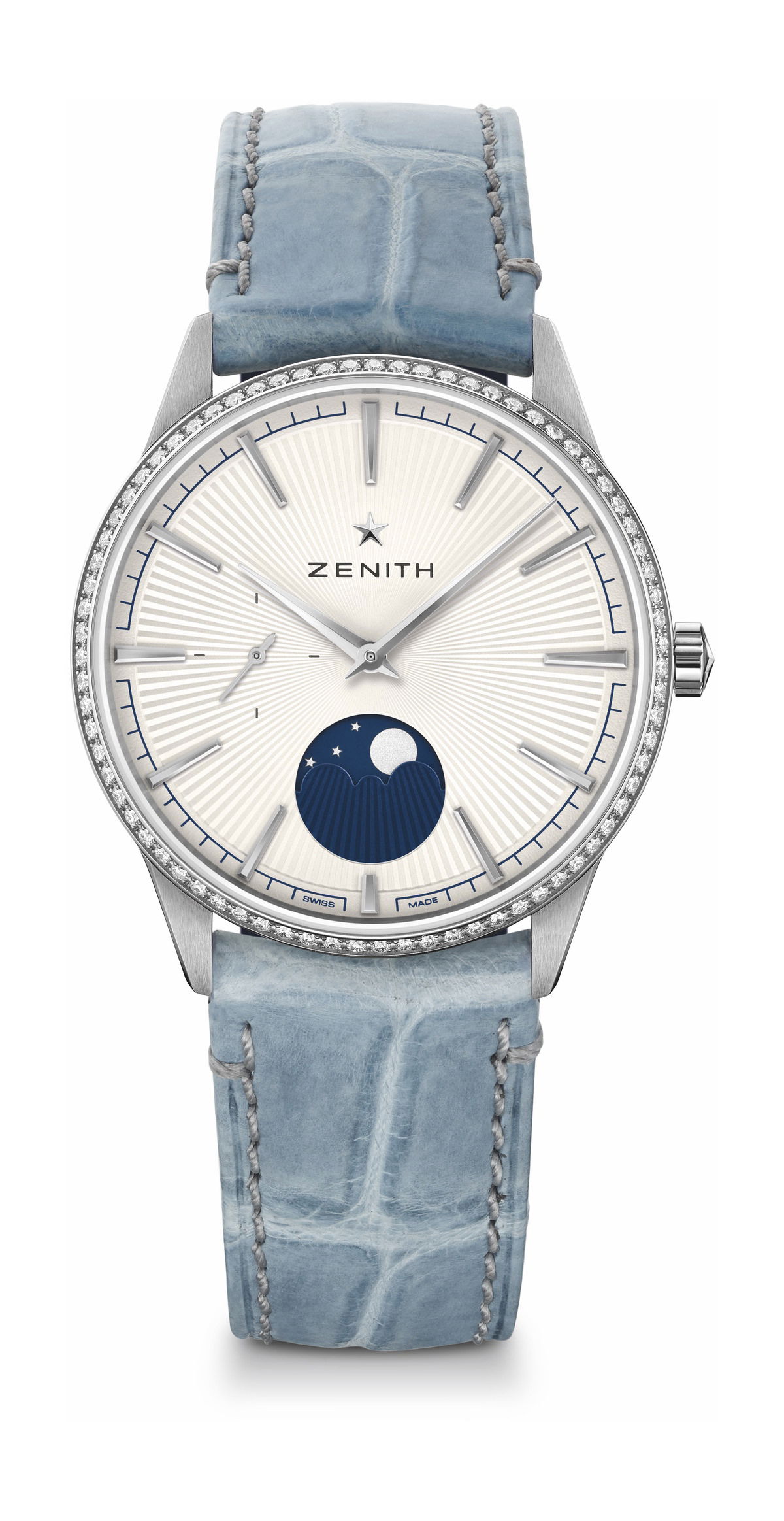 Zenith Elite Moonphase luxury timepiece - detailed view