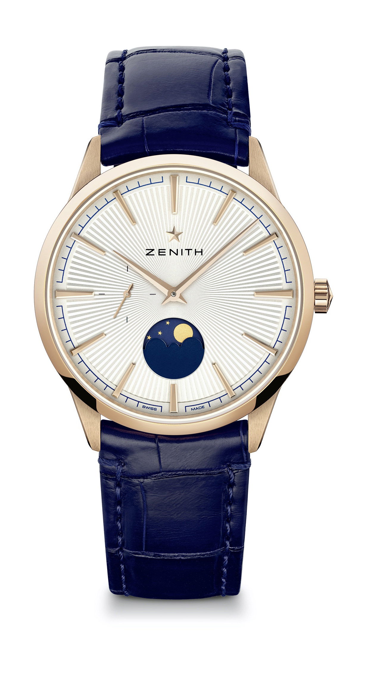 Zenith Elite Moonphase luxury timepiece - detailed view