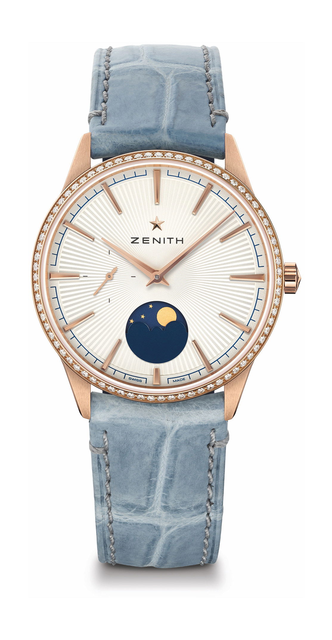 Zenith Elite Moonphase luxury timepiece - detailed view