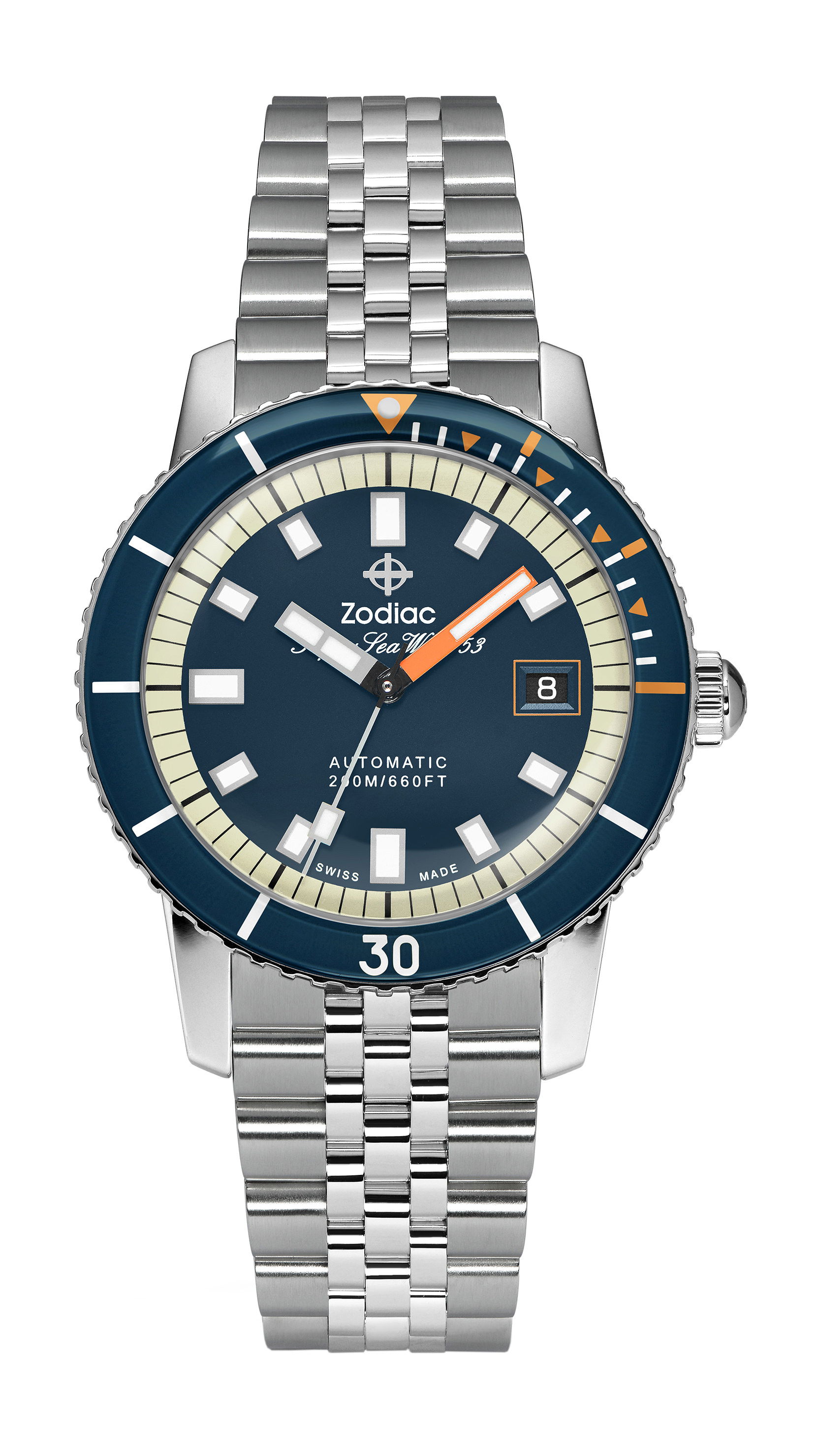 Zodiac Super Sea Wolf luxury timepiece - detailed view